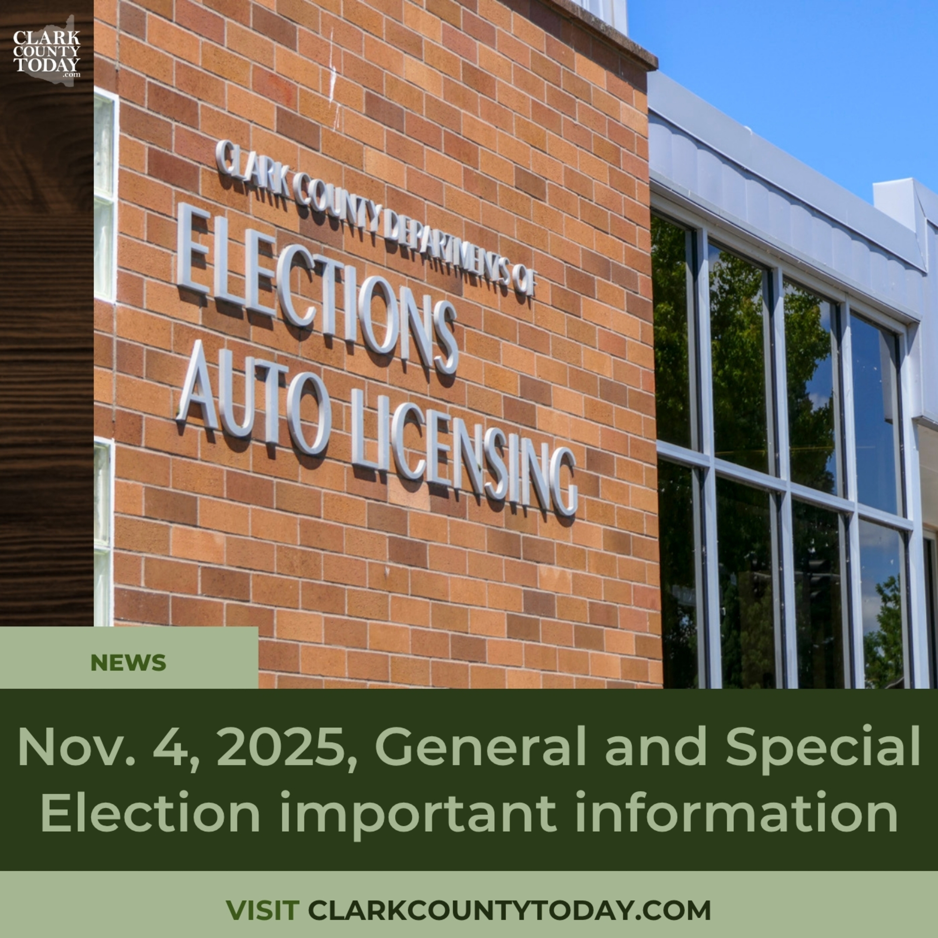 Nov. 4, 2025, General and Special Election important information
