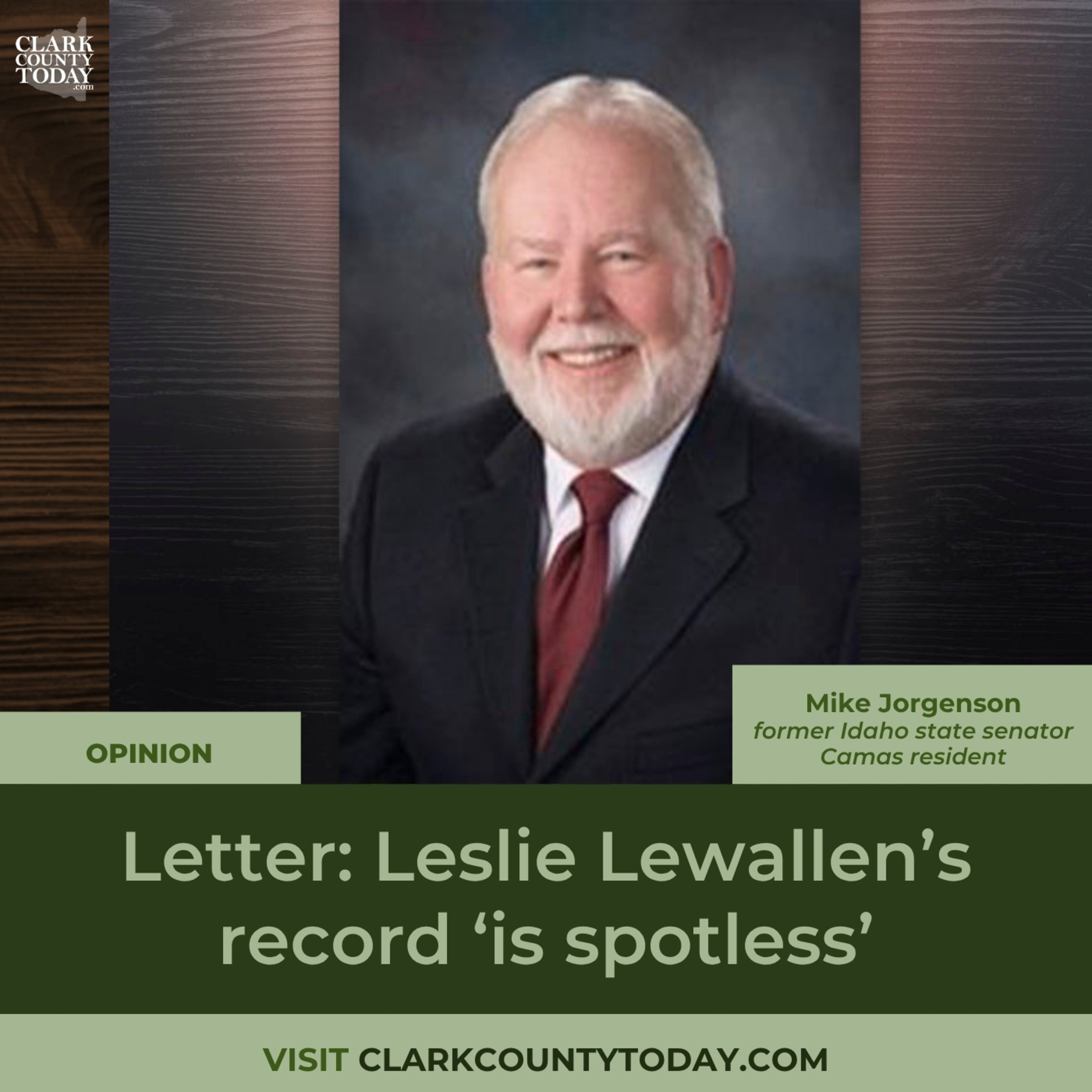 Letter: Leslie Lewallen’s record ‘is spotless’