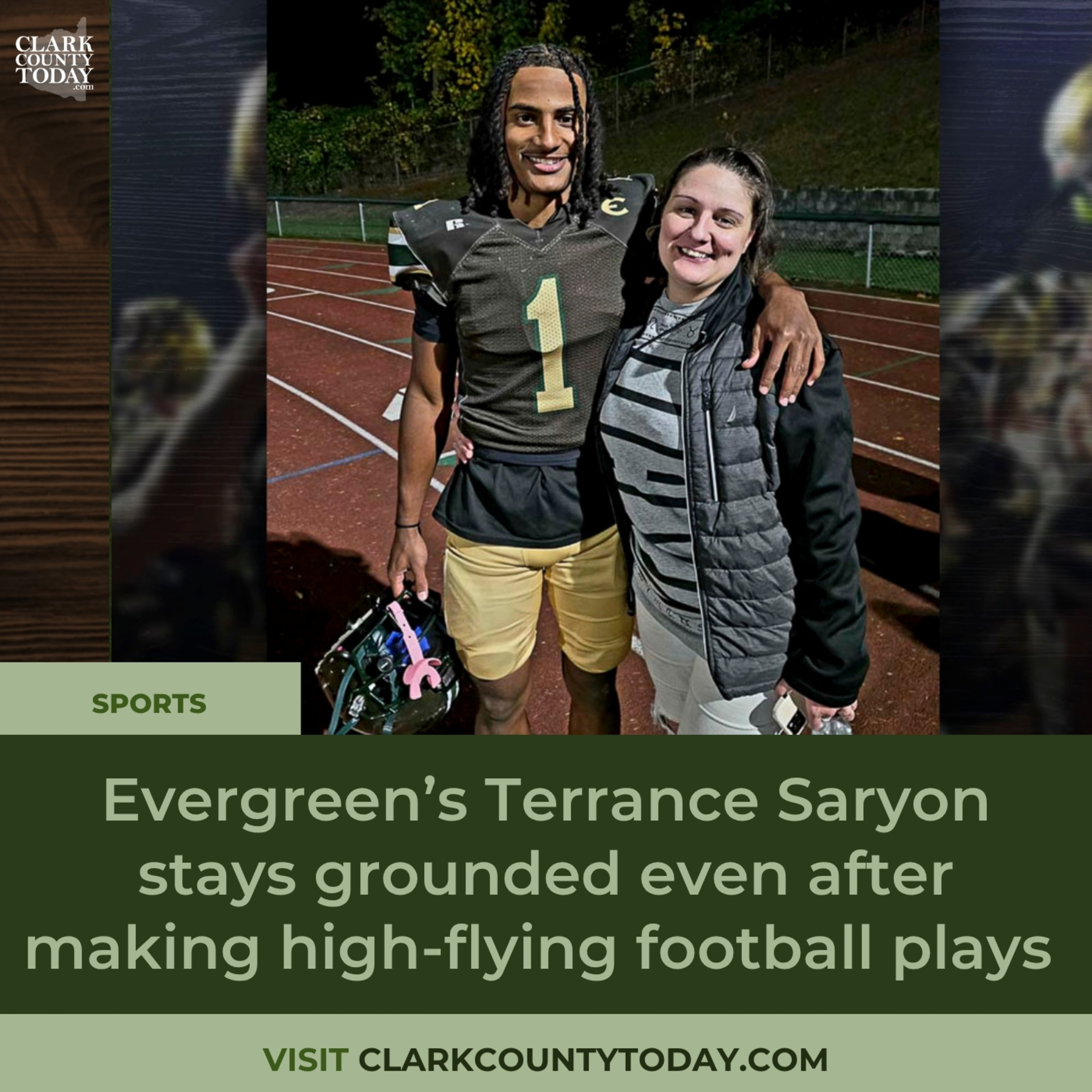 Evergreen’s Terrance Saryon stays grounded even after making high-flying football plays
