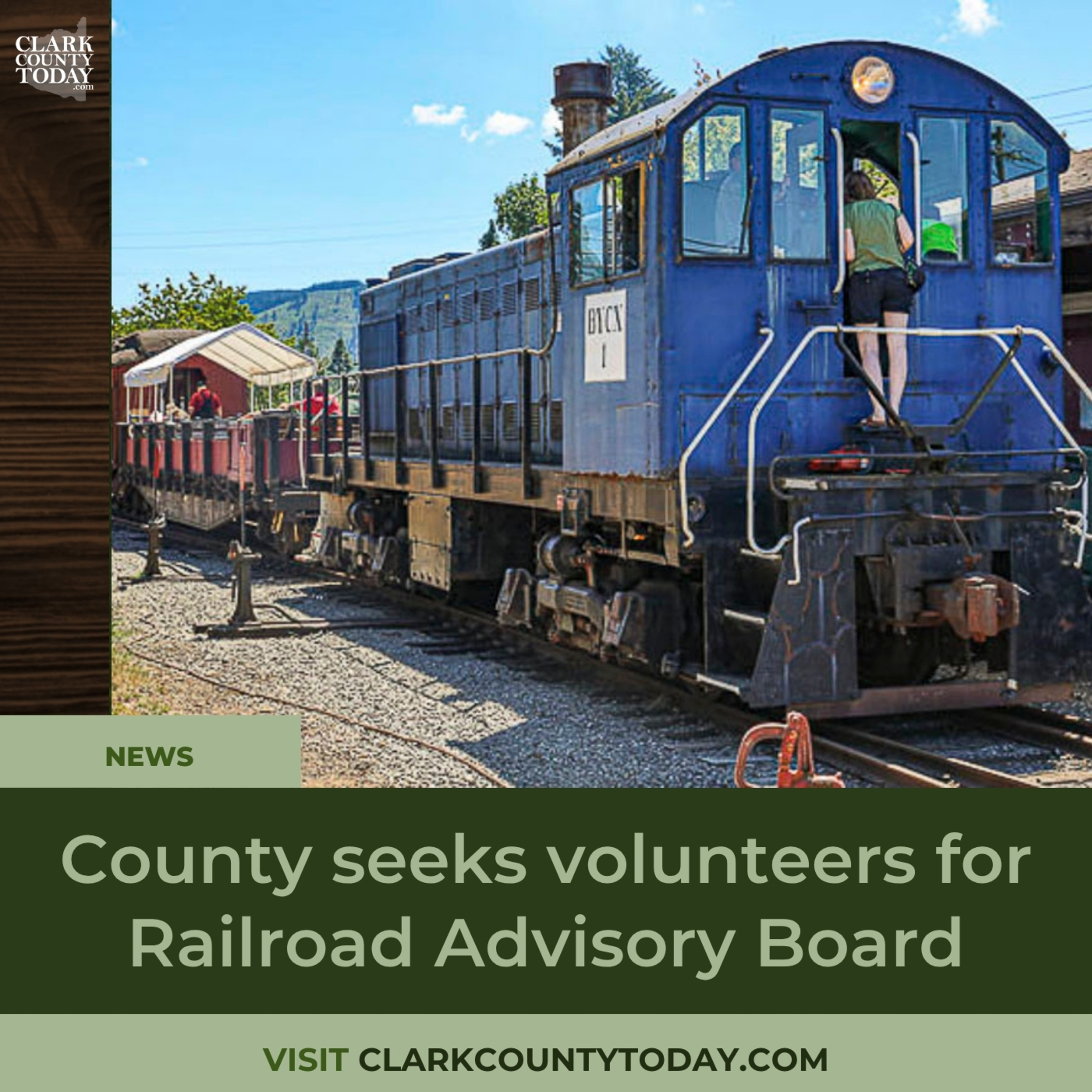 County seeks volunteers for Railroad Advisory Board