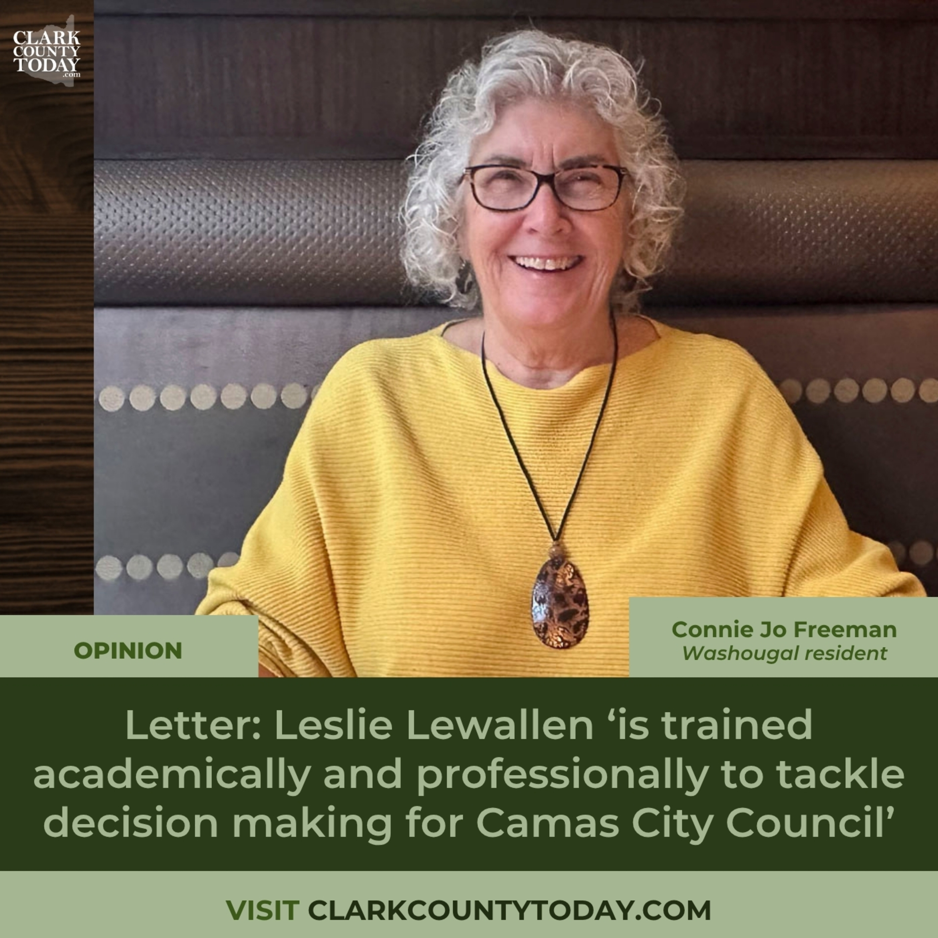 Letter: Leslie Lewallen ‘is trained academically and professionally to tackle decision making for Camas City Council’