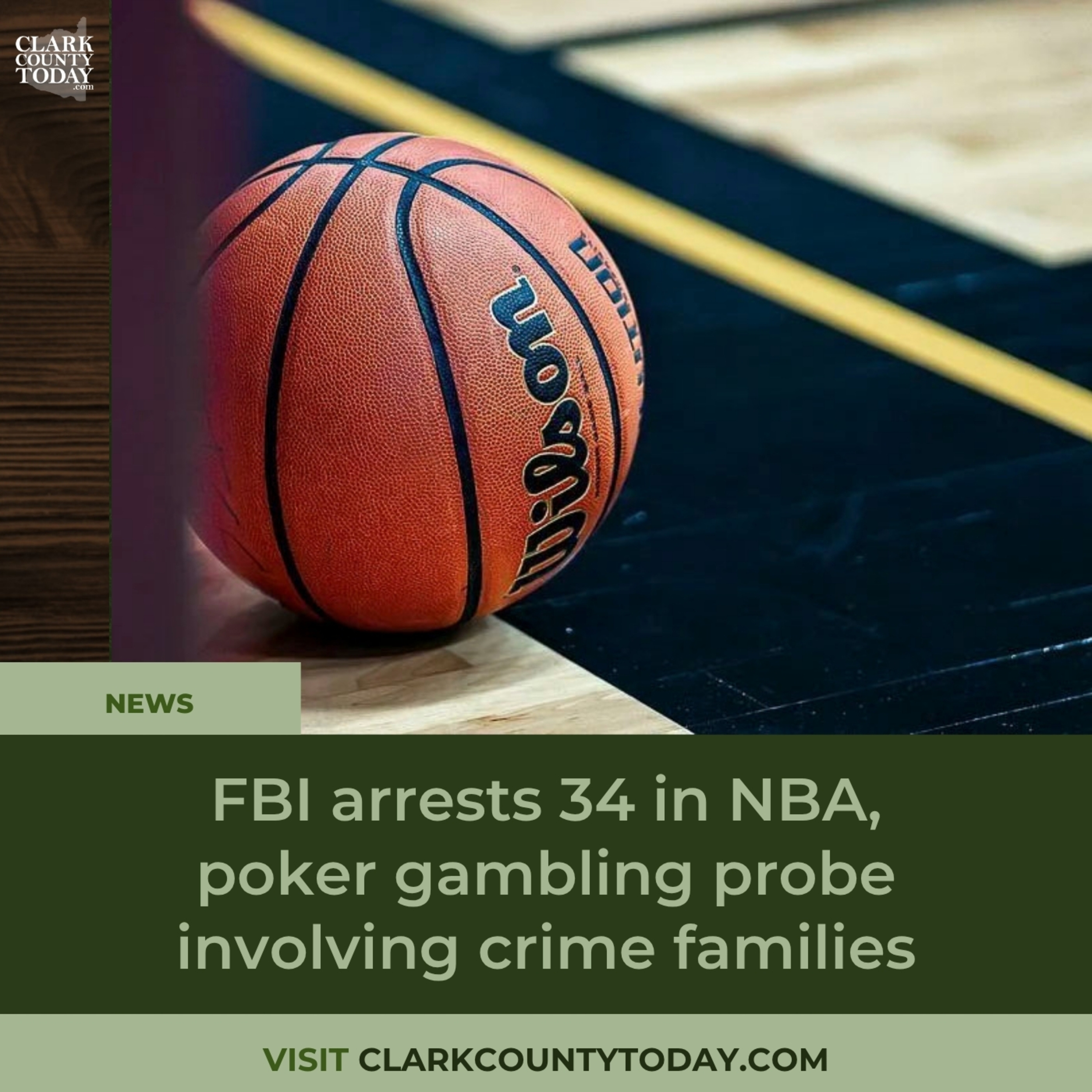 FBI arrests 34 in NBA, poker gambling probe involving crime families
