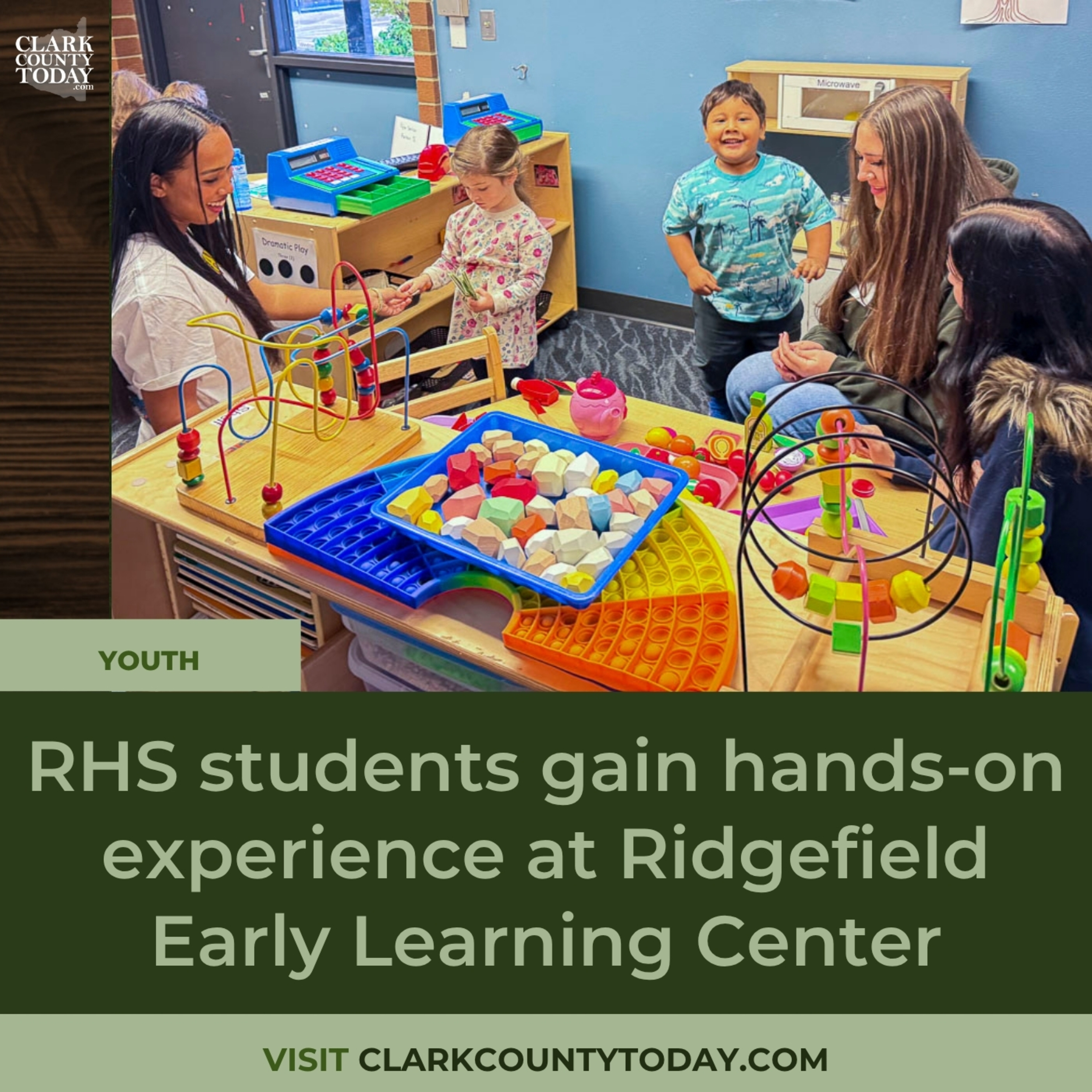 RHS students gain hands-on experience at Ridgefield Early Learning Center