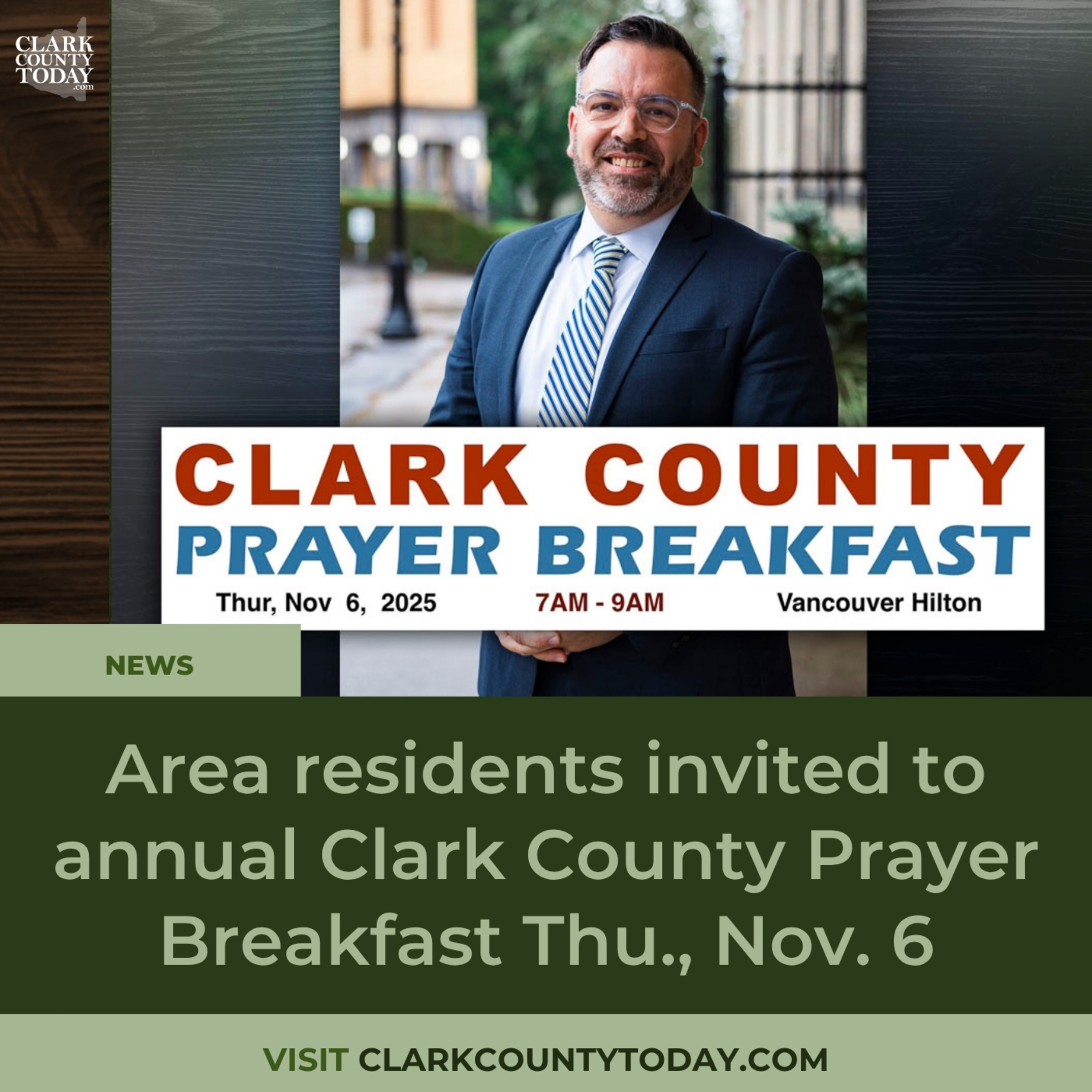 Area residents invited to annual Clark County Prayer Breakfast Thu., Nov. 6