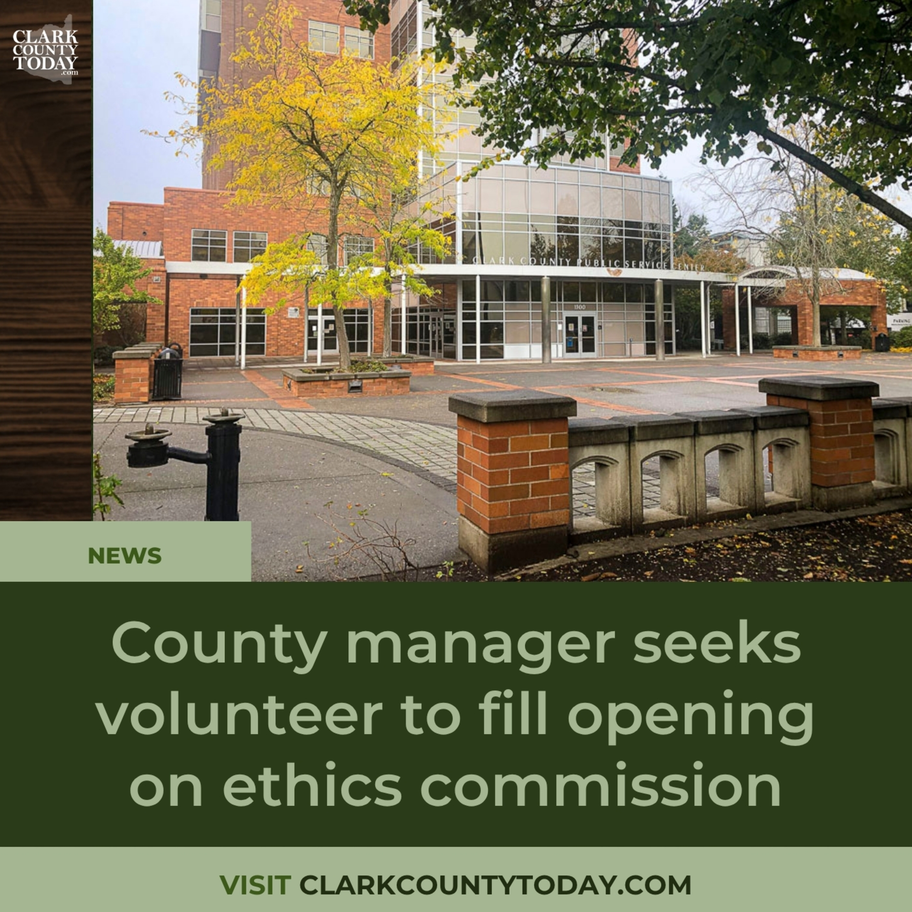 County manager seeks volunteer to fill opening on ethics commission County manager seeks volunteer to fill opening on ethics commission