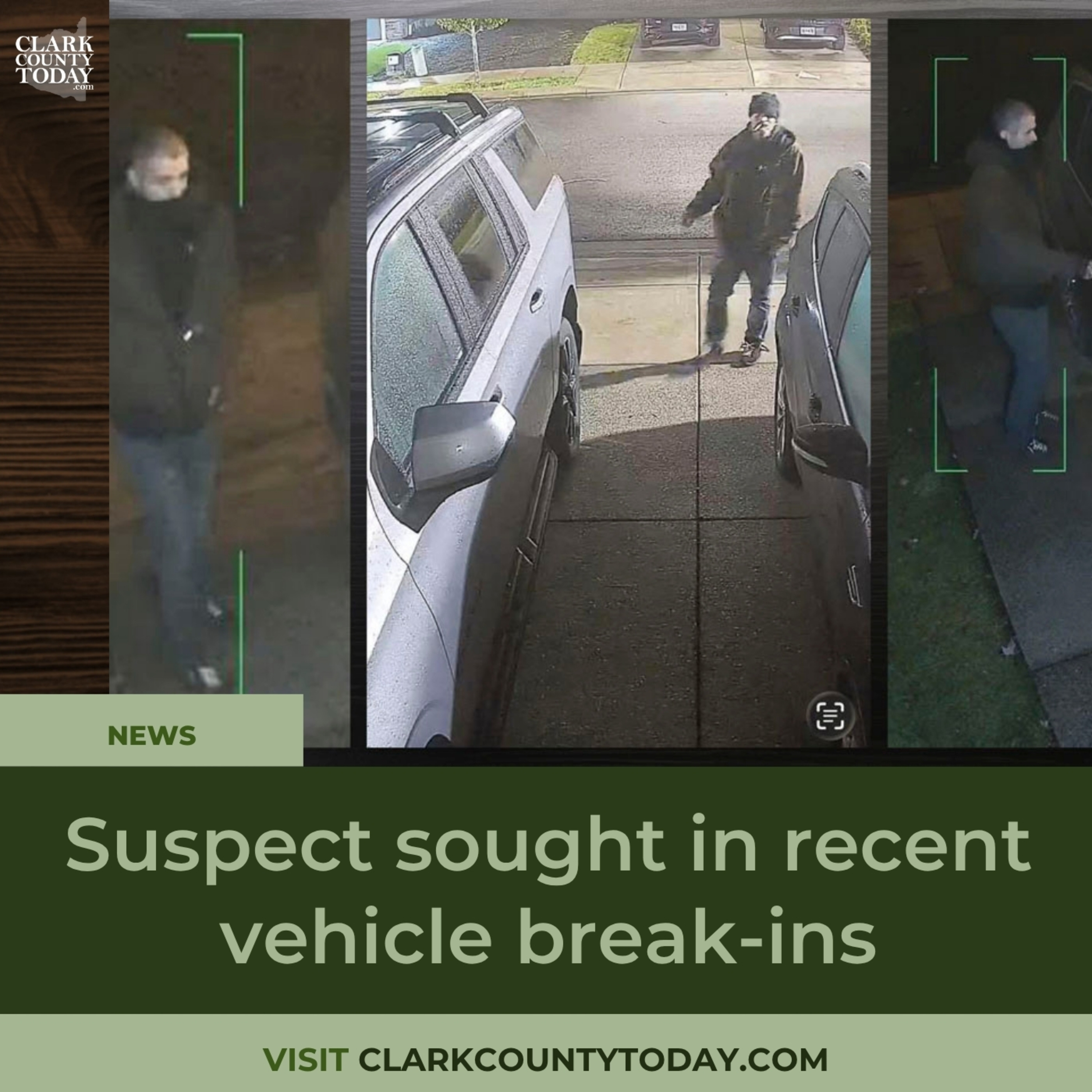 Suspect sought in recent vehicle break-ins