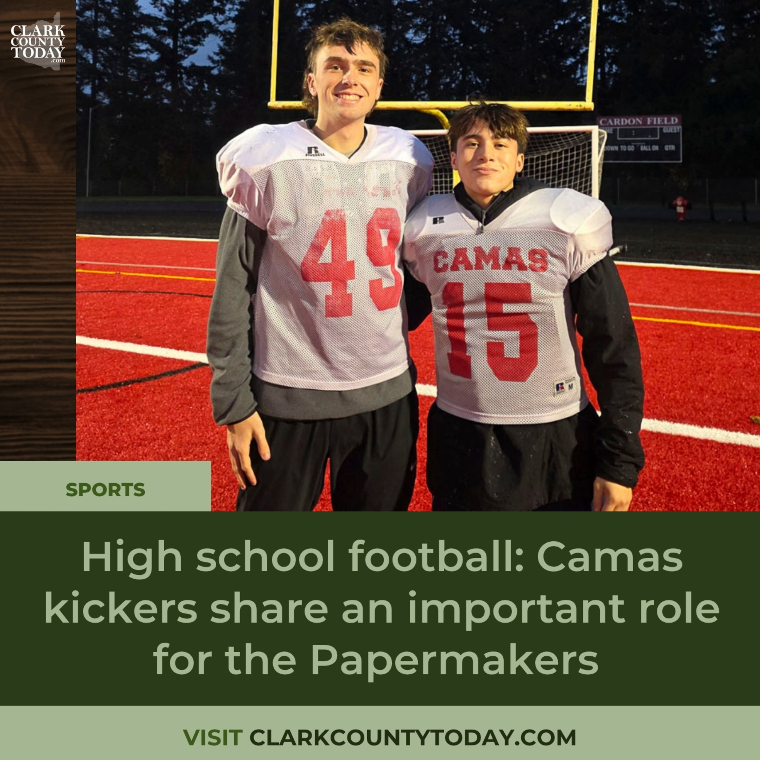 High school football: Camas kickers share an important role for the Papermakers