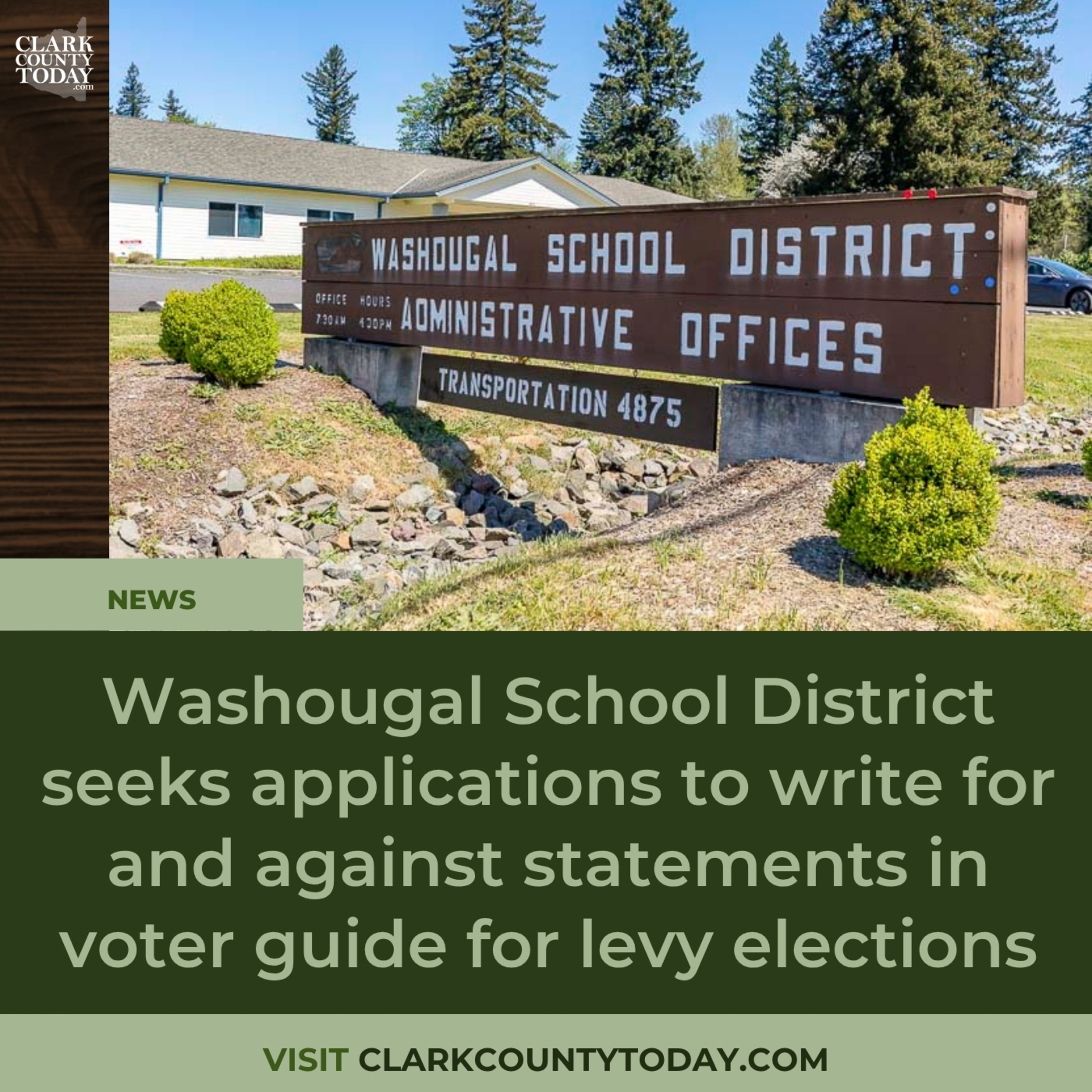 Washougal School District seeks applications to write for and against statements in voter guide for levy elections