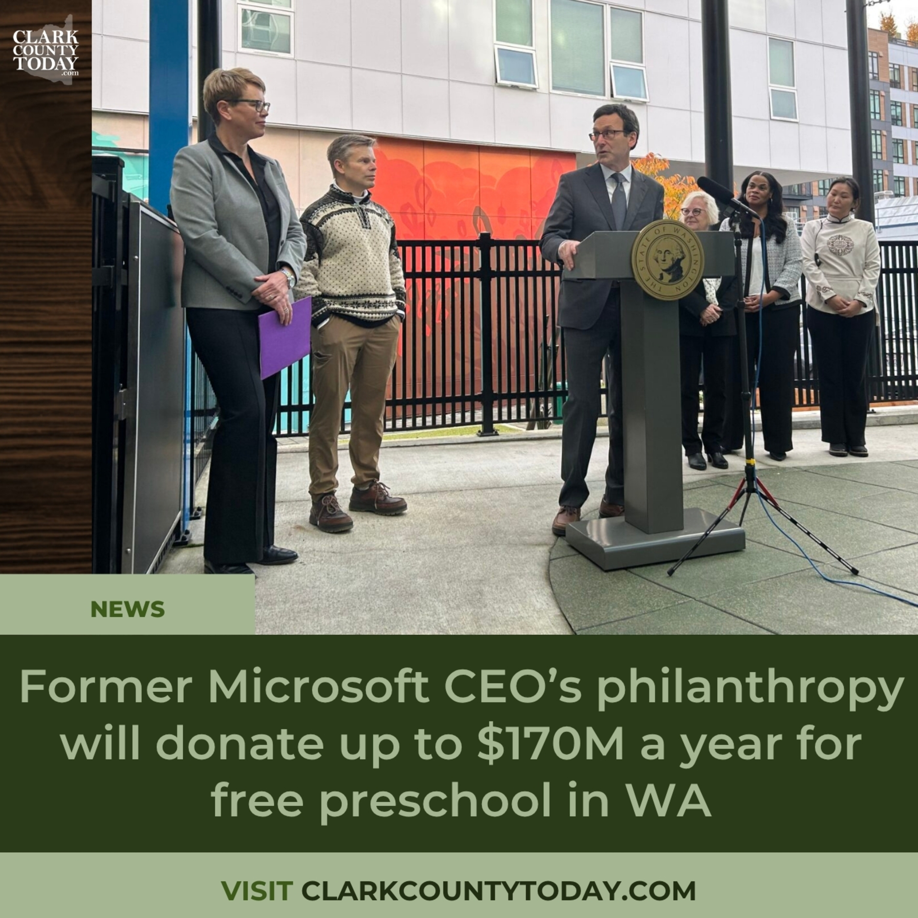 Former Microsoft CEO’s philanthropy will donate up to $170M a year for free preschool in WA