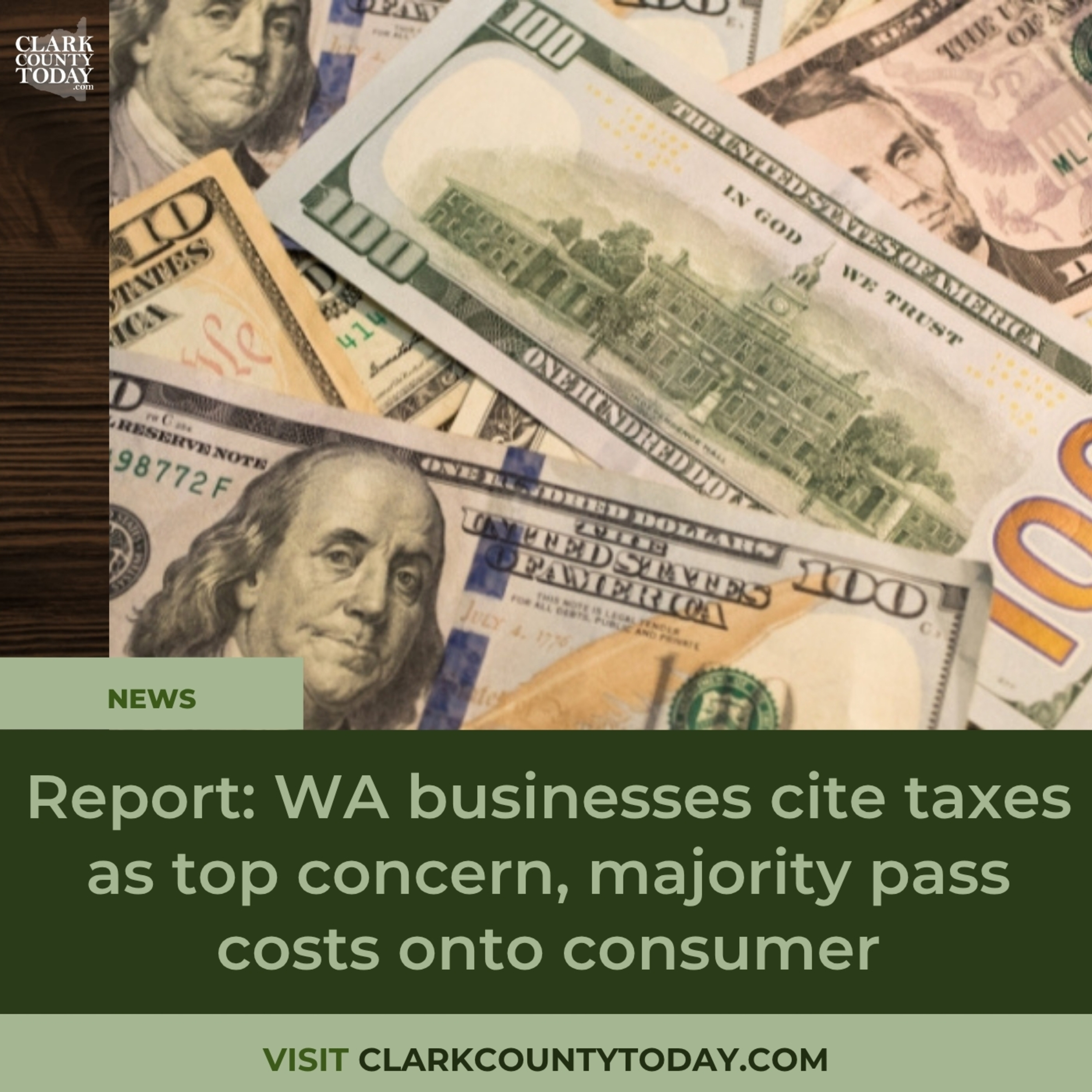 Report: WA businesses cite taxes as top concern, majority pass costs onto consumer