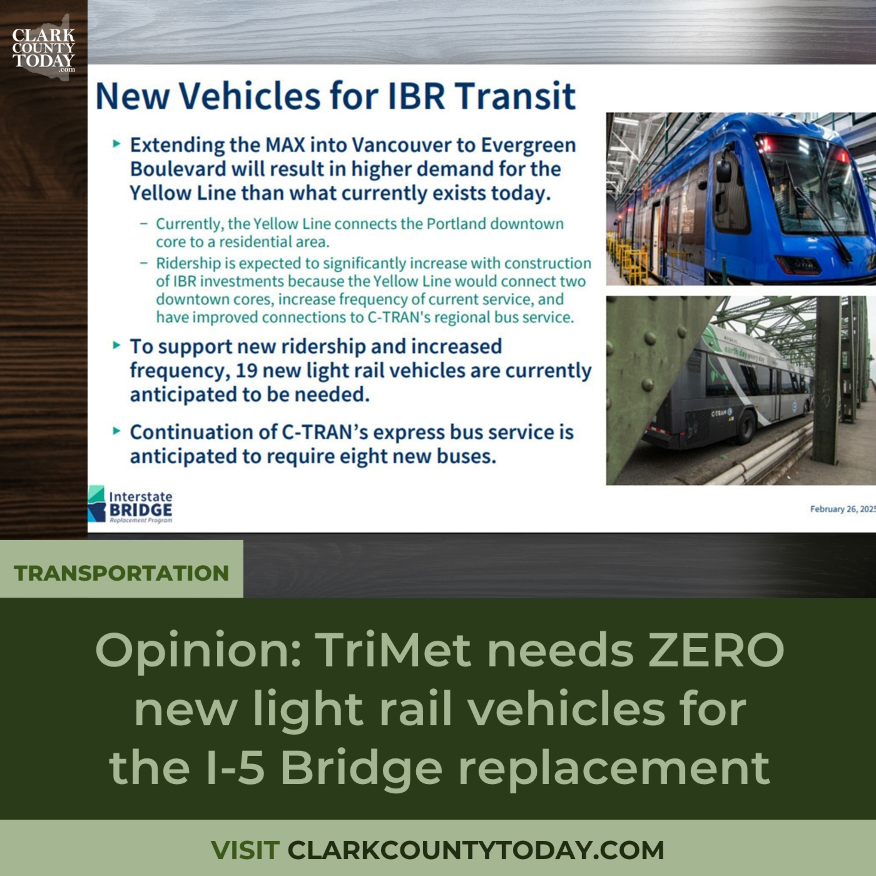 Opinion: TriMet needs ZERO new light rail vehicles for the I-5 Bridge replacement