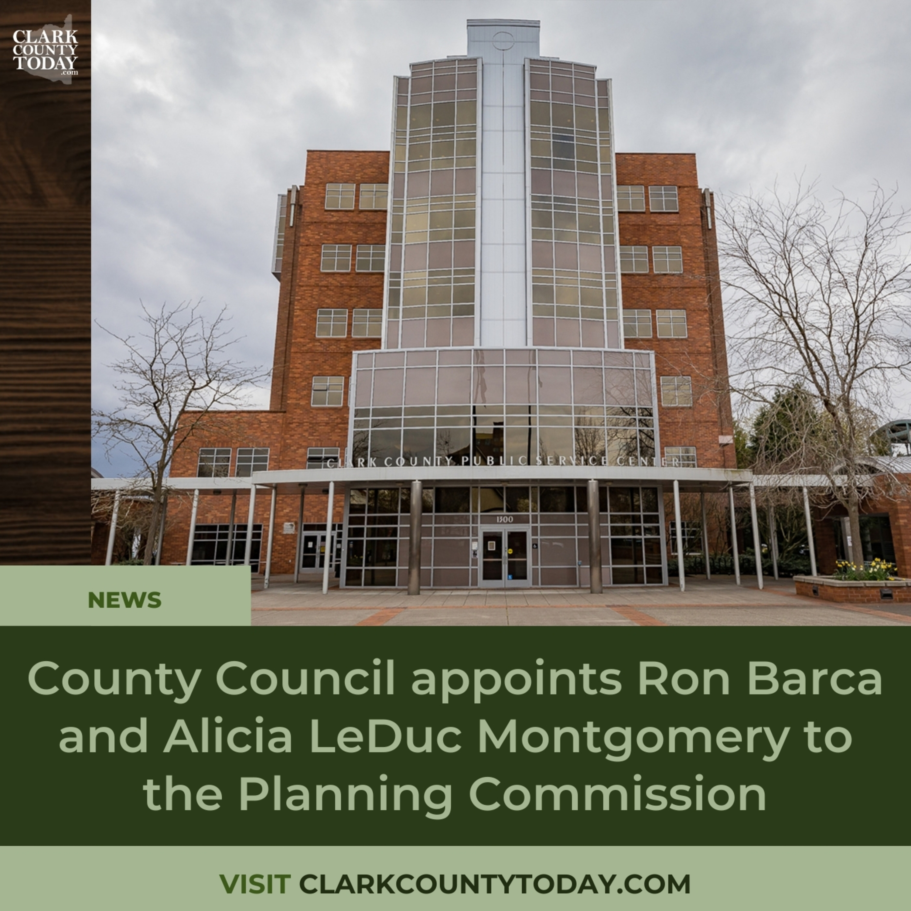 County Council appoints Ron Barca and Alicia LeDuc Montgomery to the Planning Commission