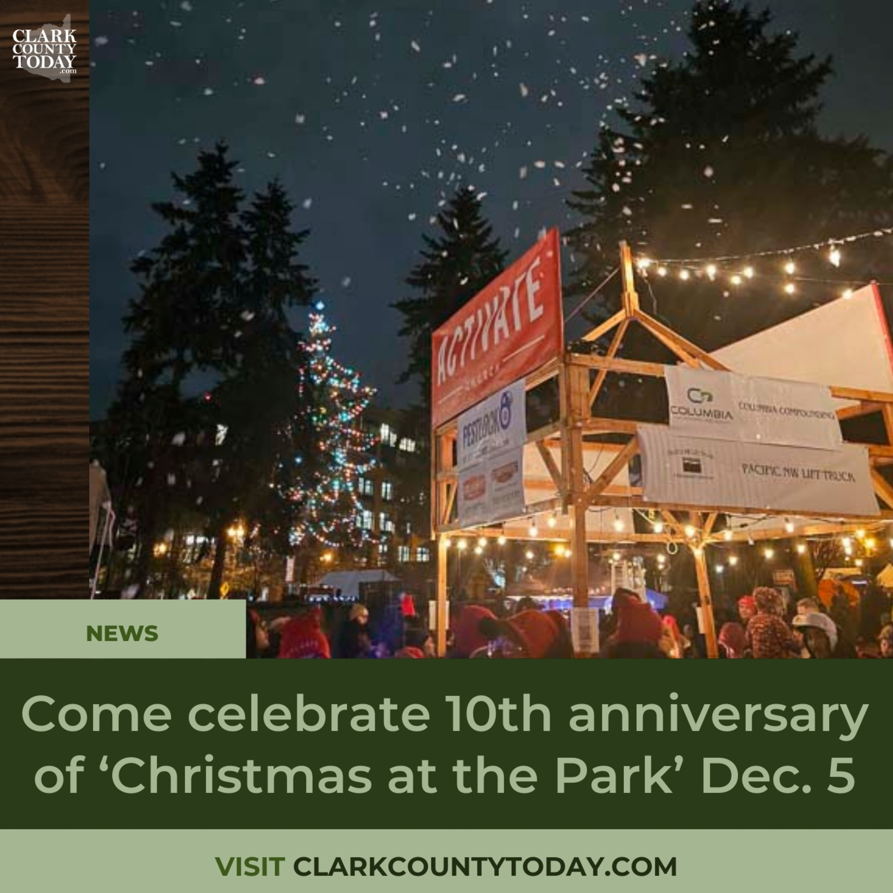 Come celebrate 10th anniversary of ‘Christmas at the Park’ Dec. 5