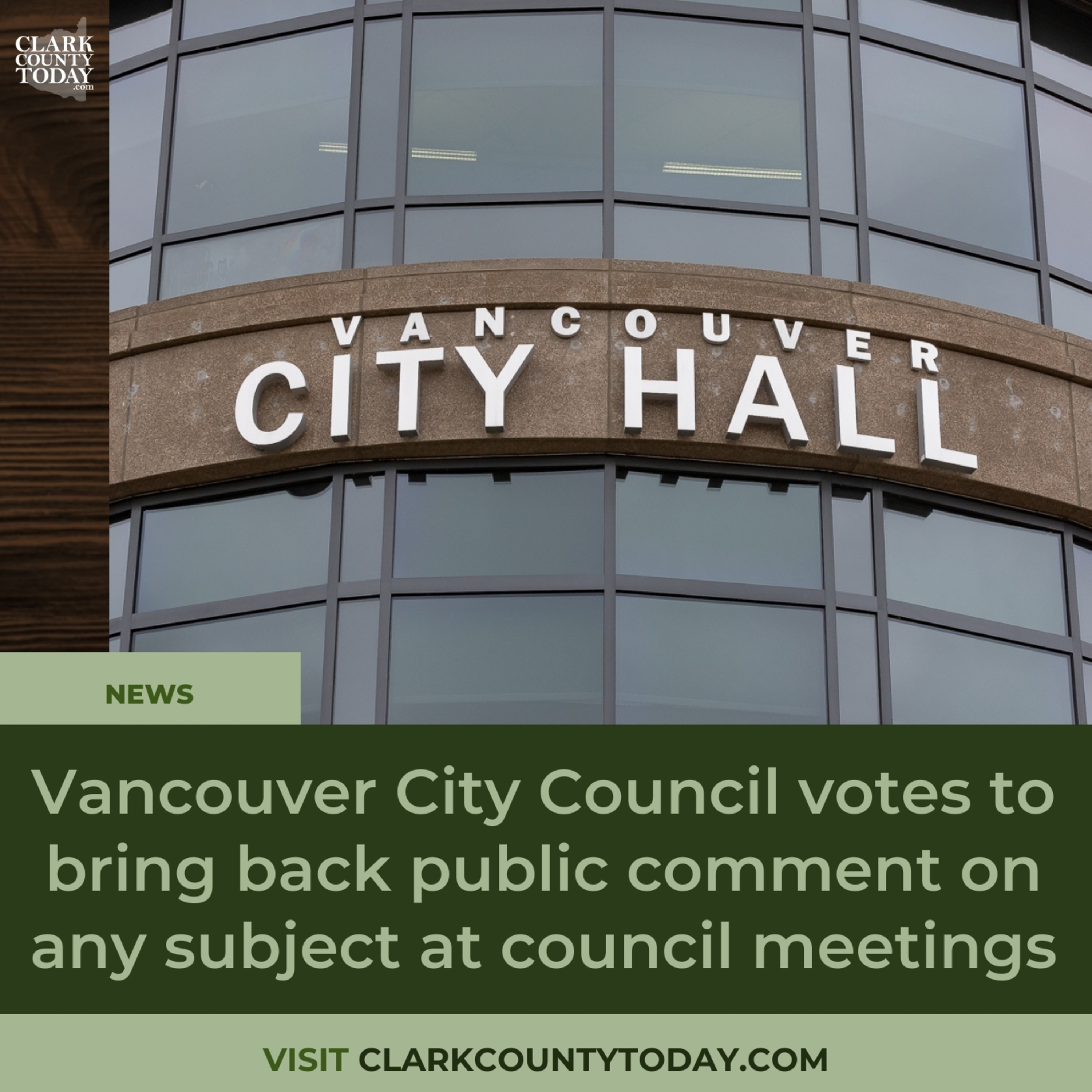 Vancouver City Council votes to bring back public comment on any subject at council meetings