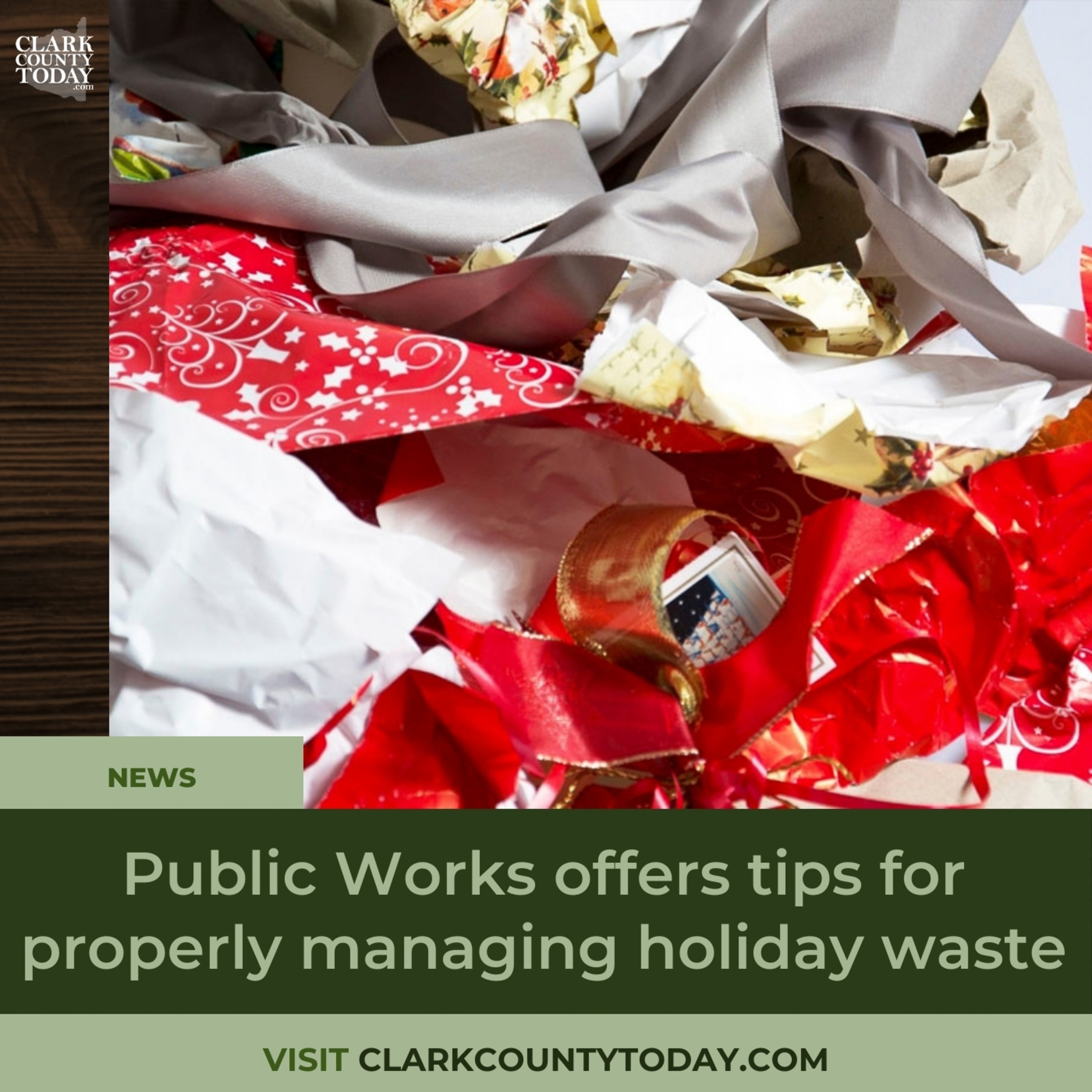 Public Works offers tips for properly managing holiday waste