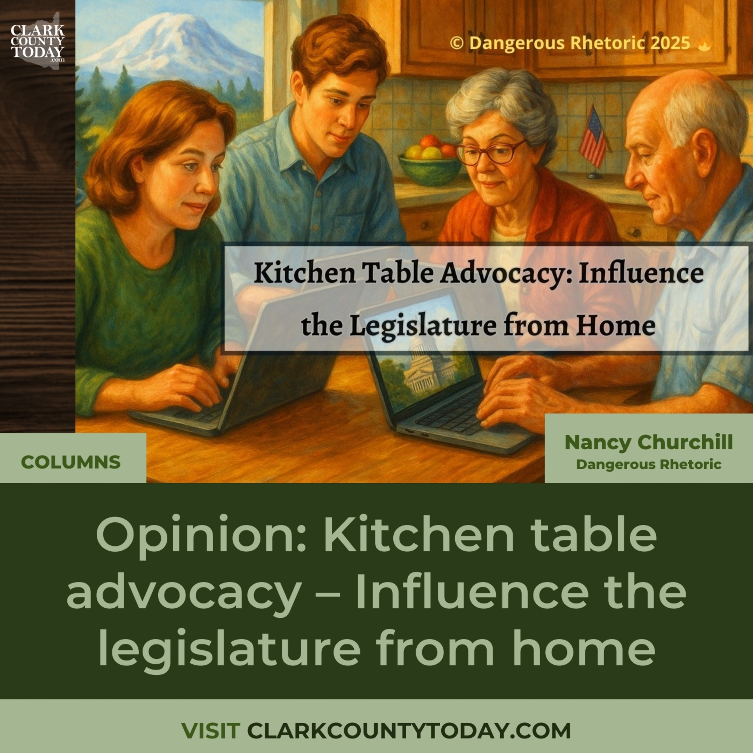 Opinion: Kitchen table advocacy – Influence the legislature from home
