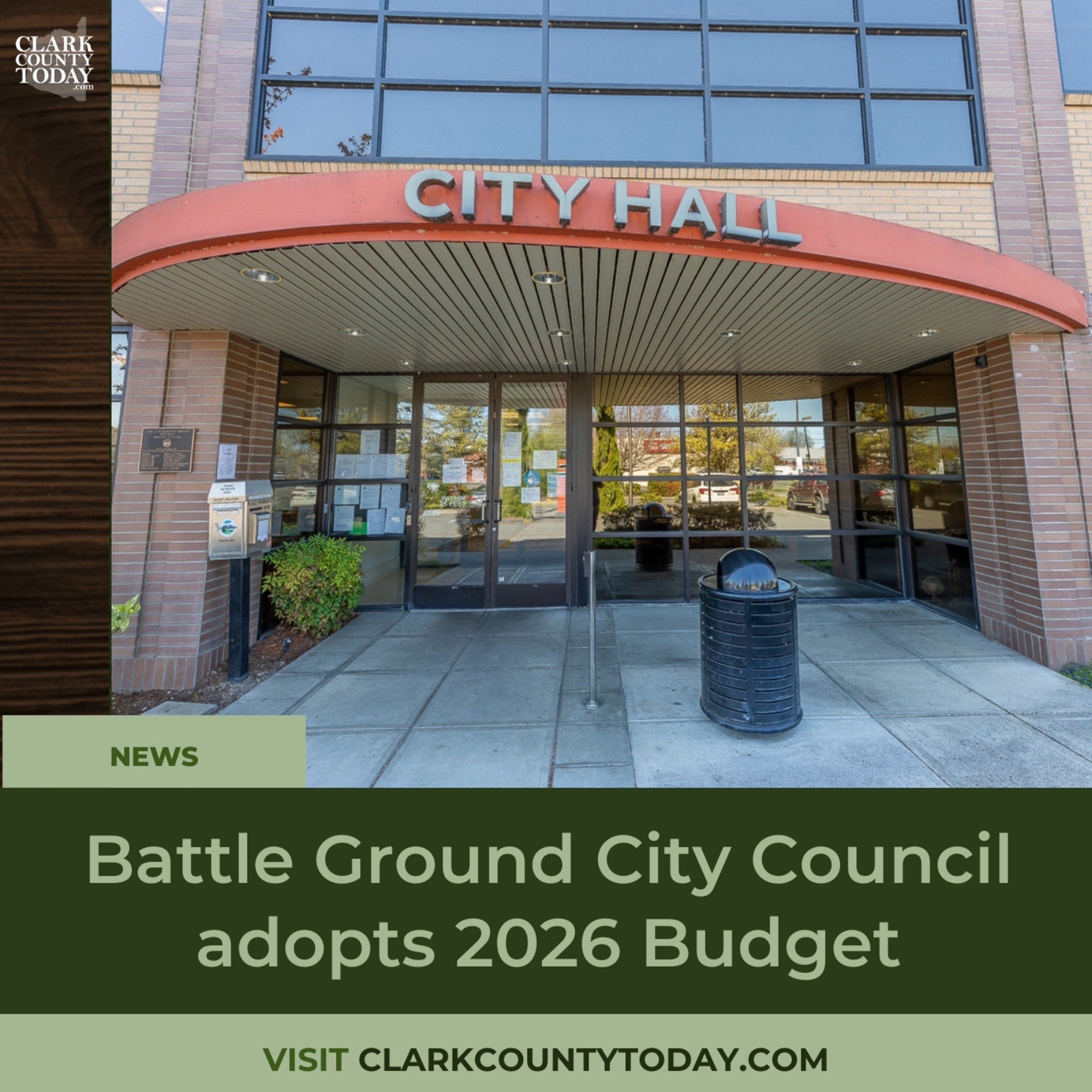 Battle Ground City Council adopts 2026 Budget