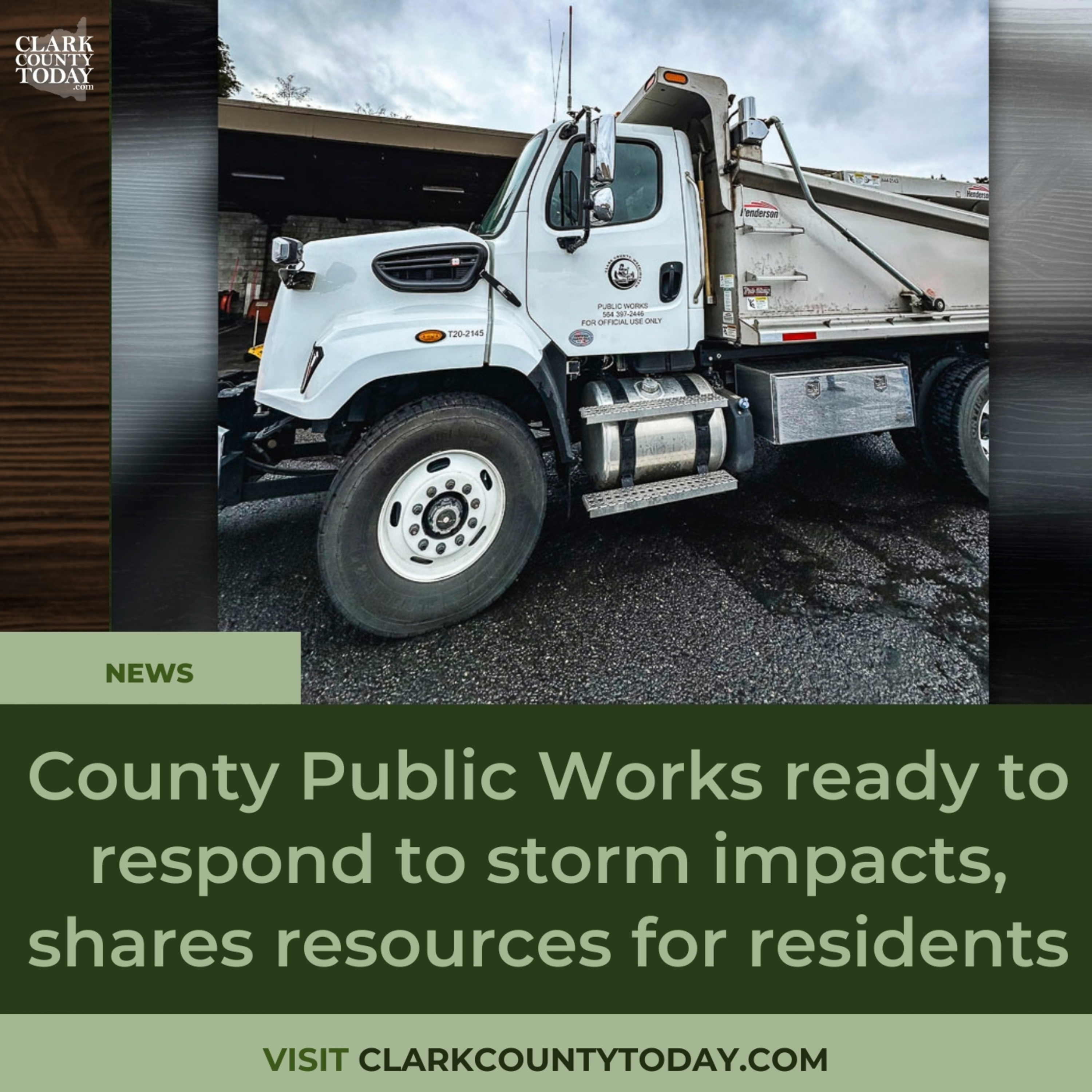 County Public Works ready to respond to storm impacts, shares resources for residents