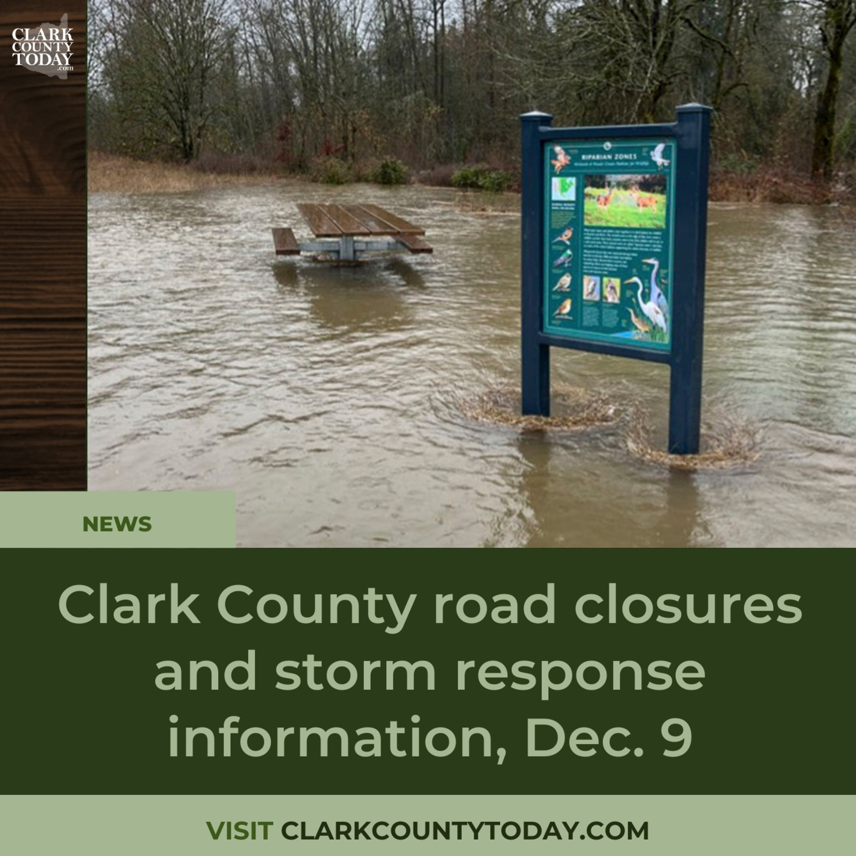 Clark County road closures and storm response information, Dec. 9