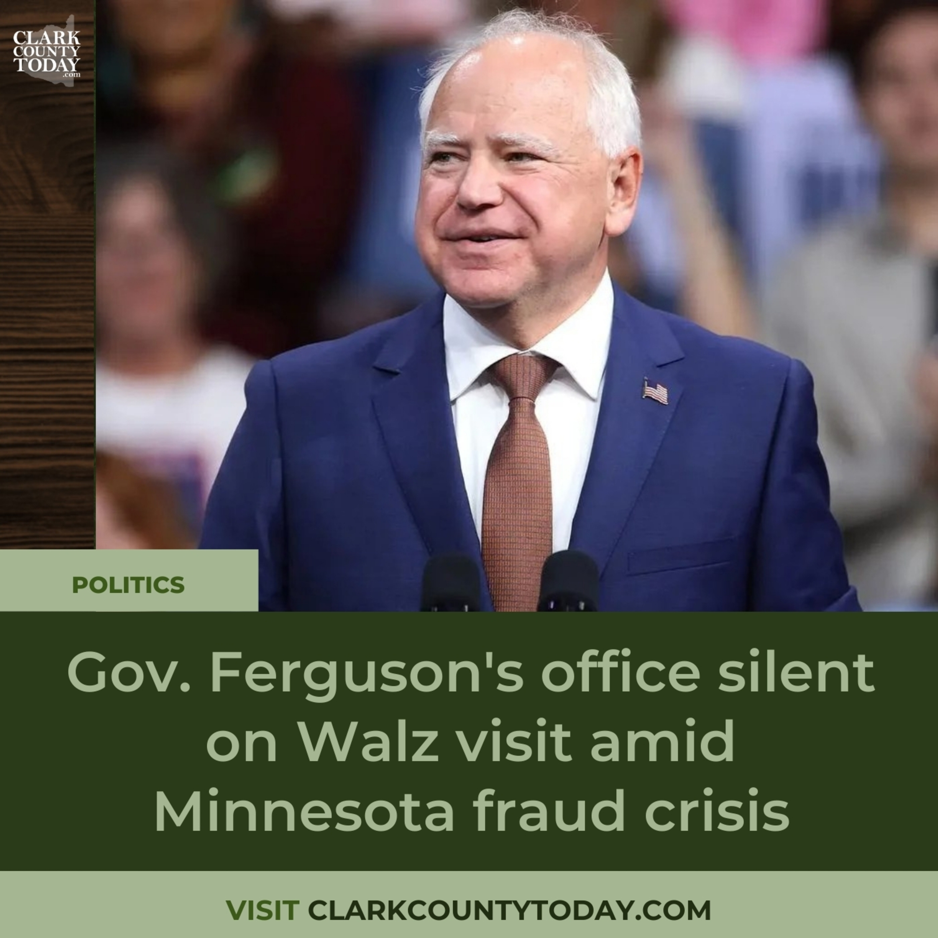 Gov. Ferguson's office silent on Walz visit amid Minnesota fraud crisis