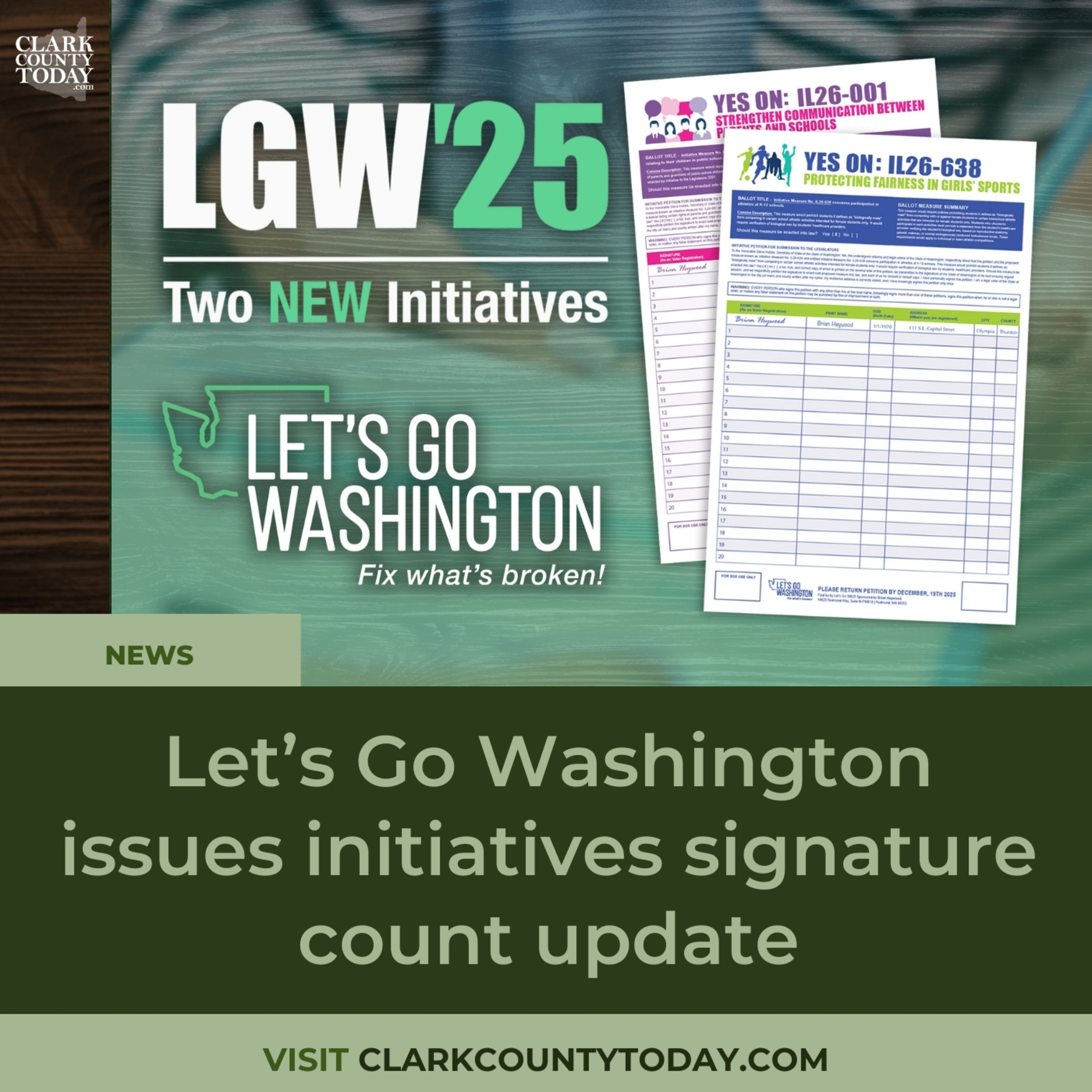 Let’s Go Washington issues initiatives signature count update
