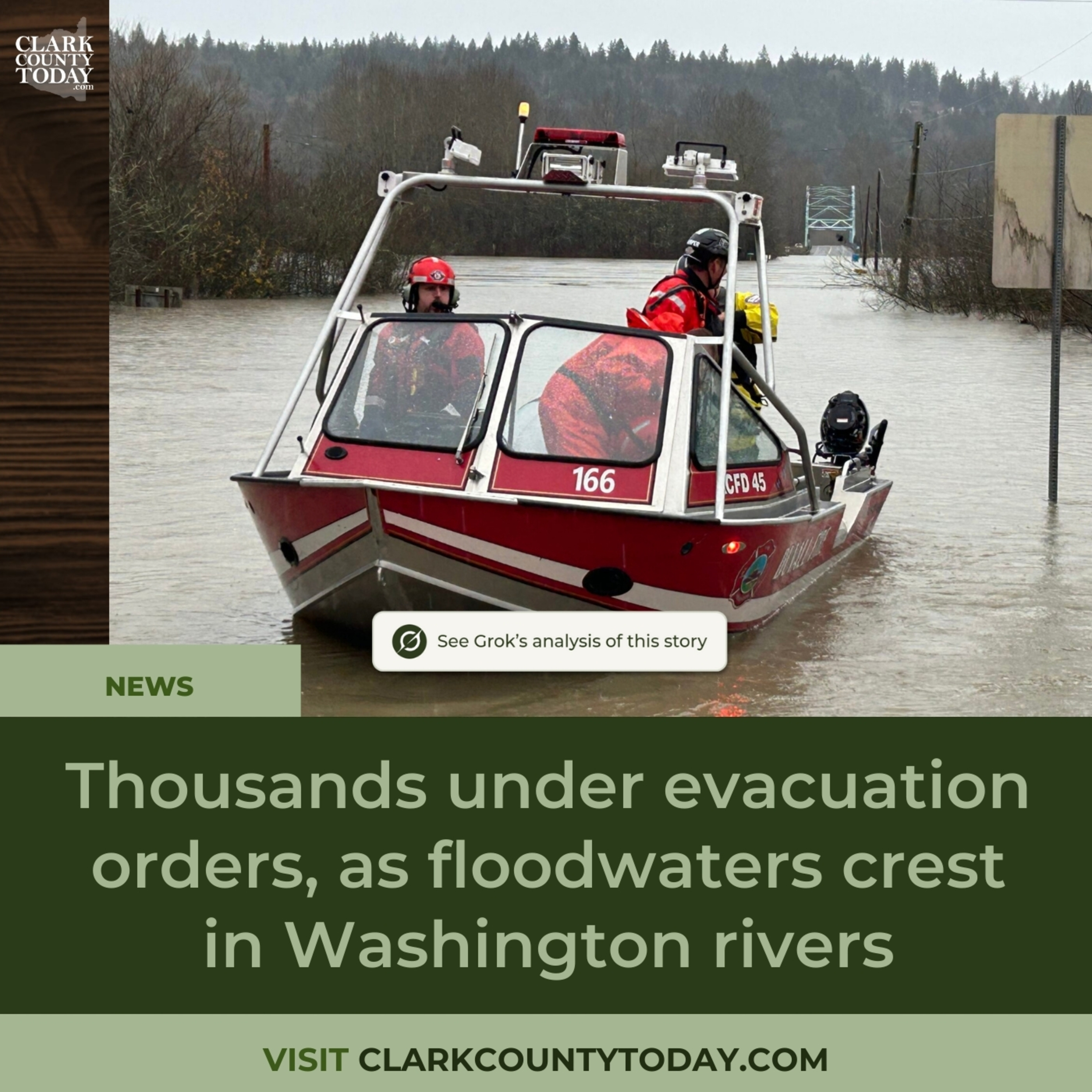 Thousands under evacuation orders, as floodwaters crest in Washington rivers