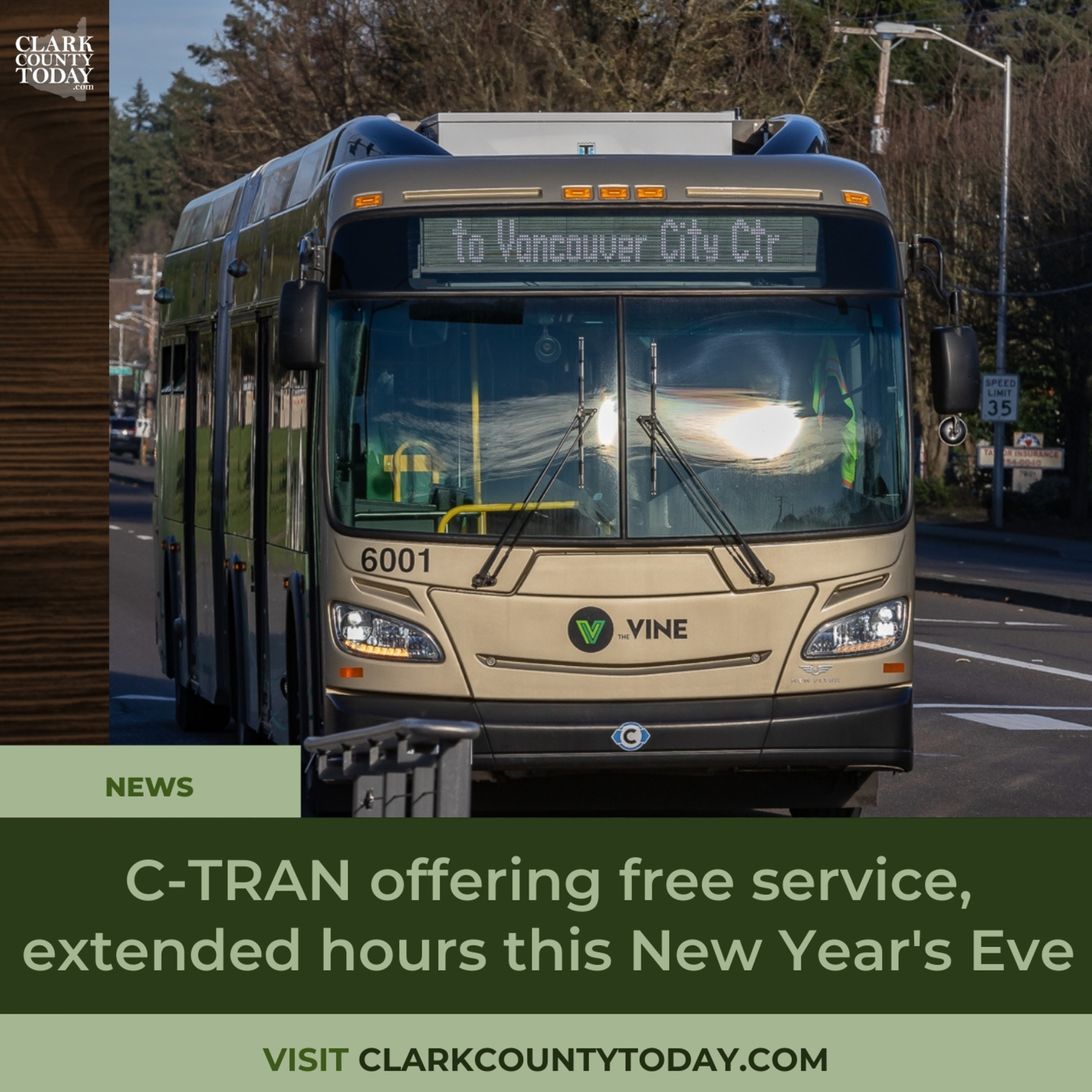 C-TRAN offering free service, extended hours this New Year's Eve