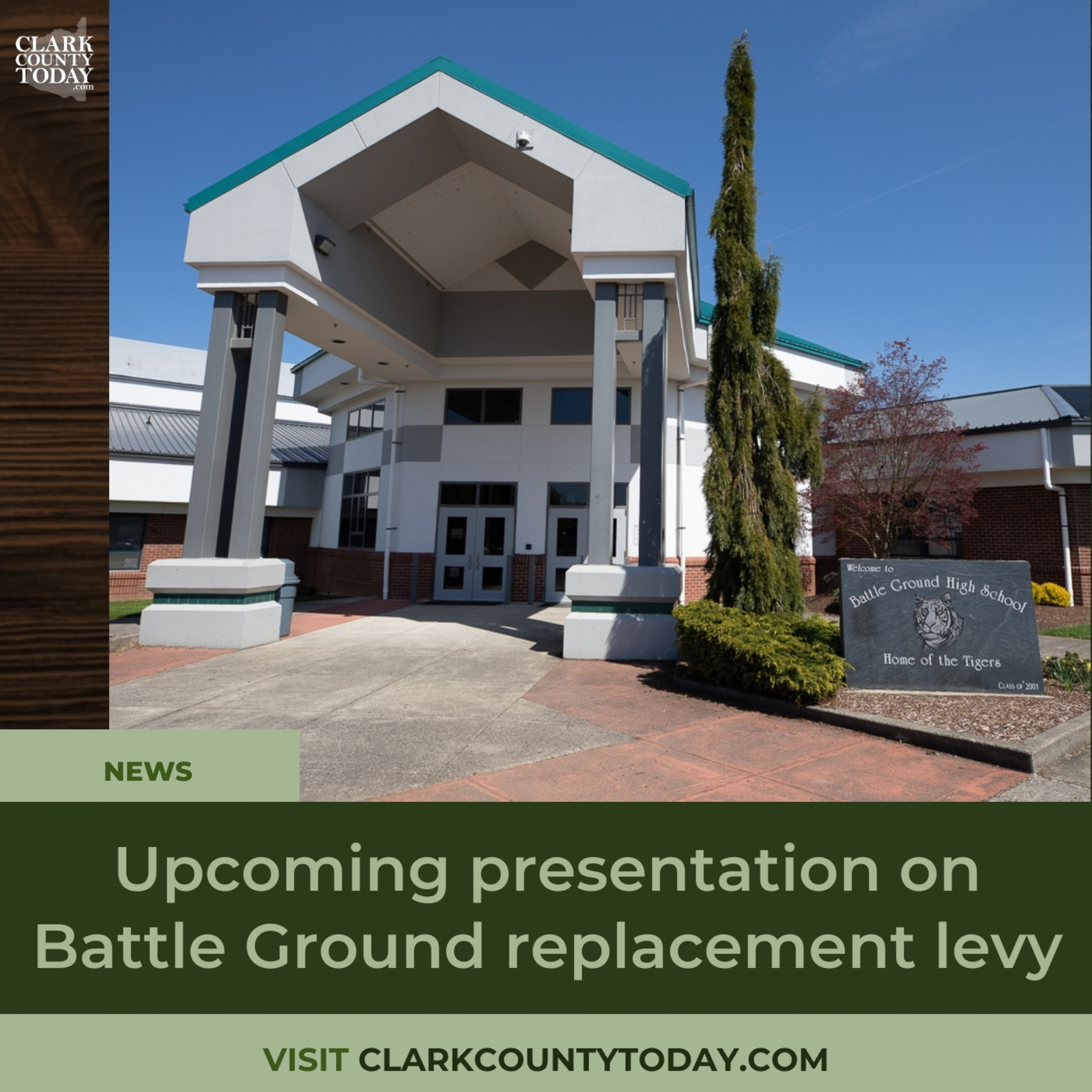 Upcoming presentation on Battle Ground replacement levy