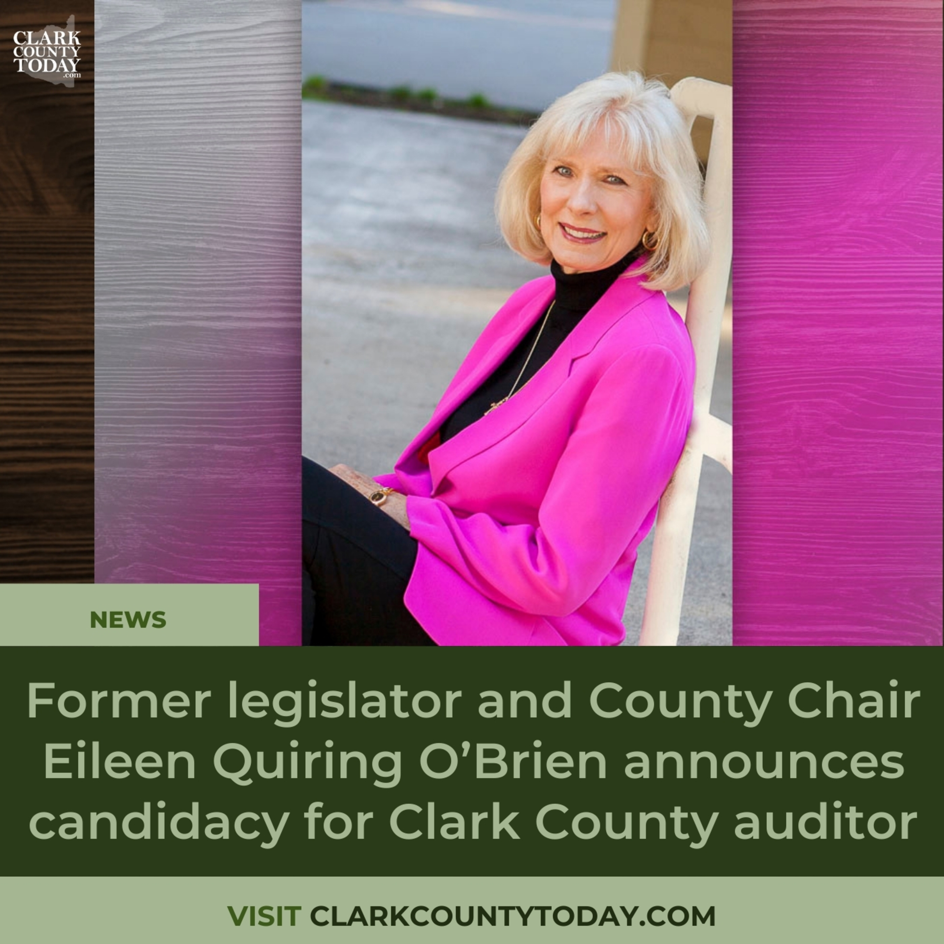 Former legislator and County Chair Eileen Quiring O’Brien announces candidacy for Clark County auditor