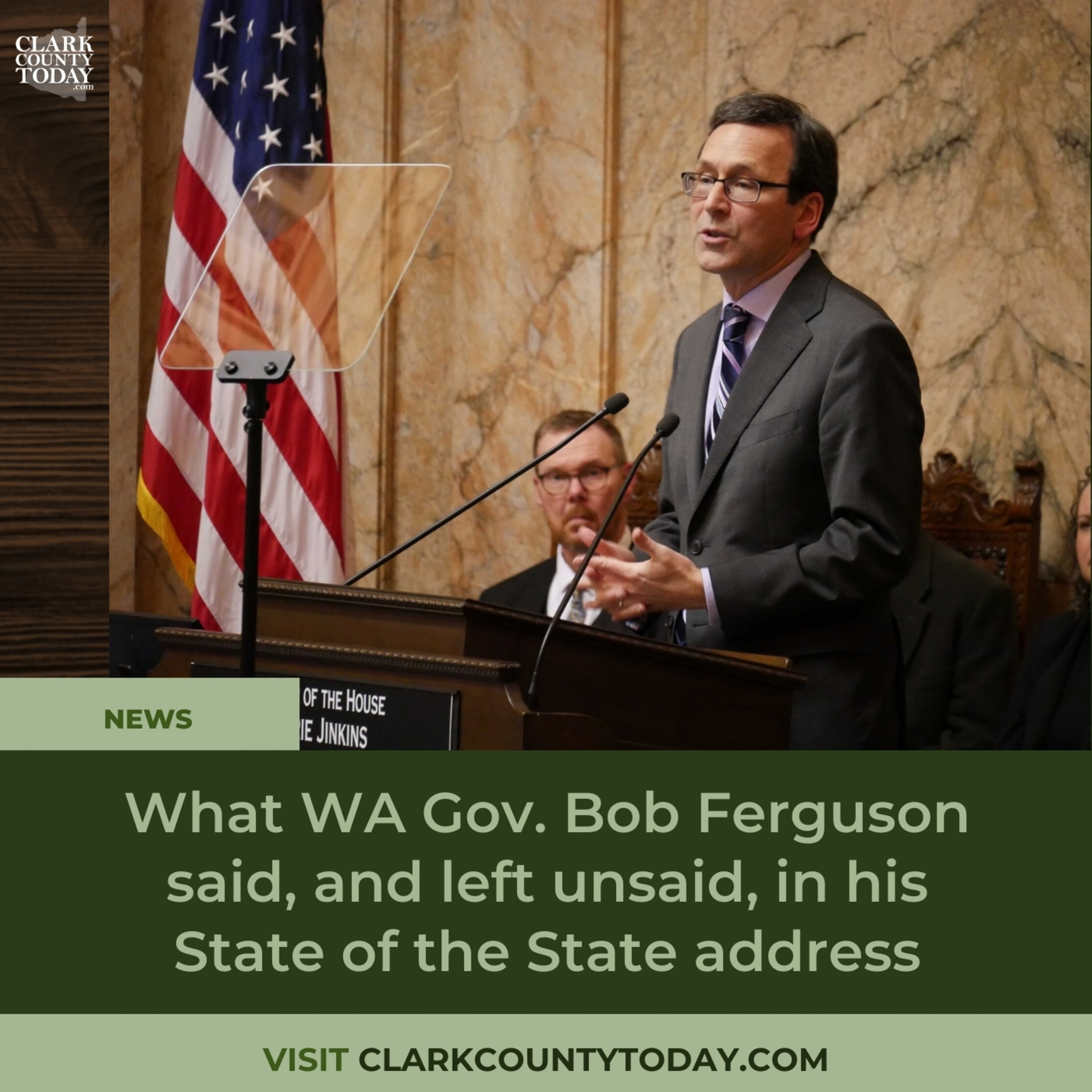 What WA Gov. Bob Ferguson said, and left unsaid, in his State of the State address