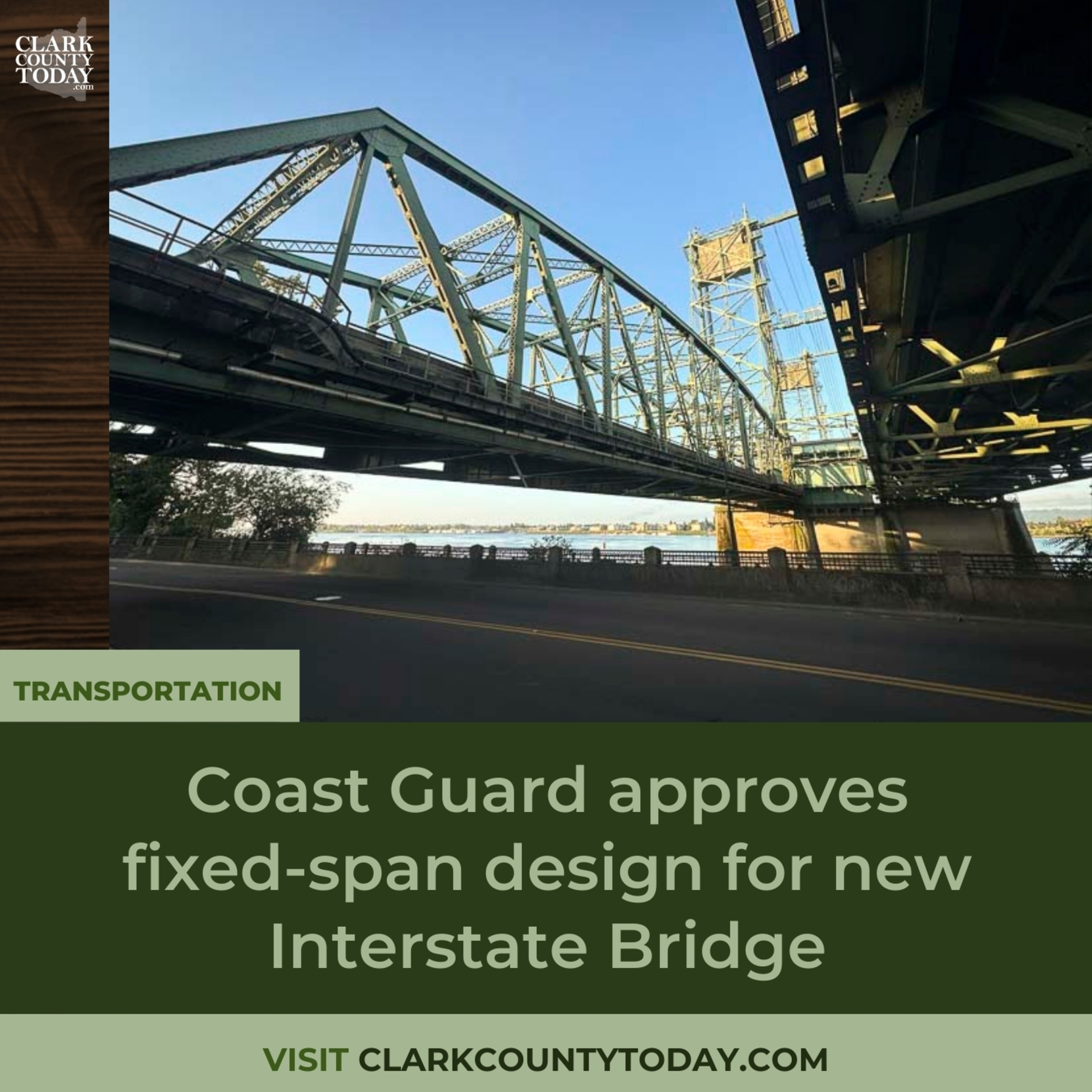Coast Guard approves fixed-span design for new Interstate Bridge
