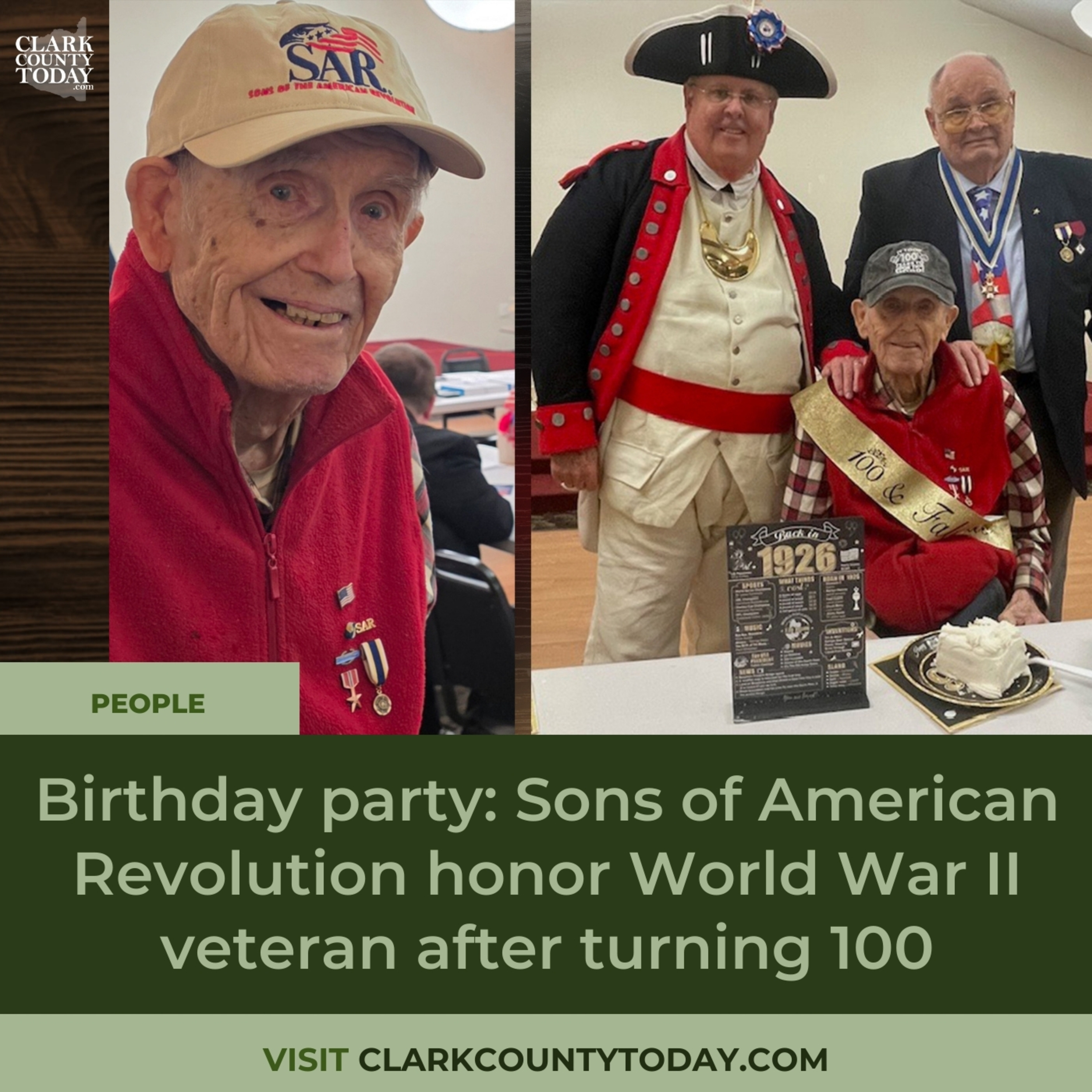 Birthday party: Sons of American Revolution honor World War II veteran after turning 100
