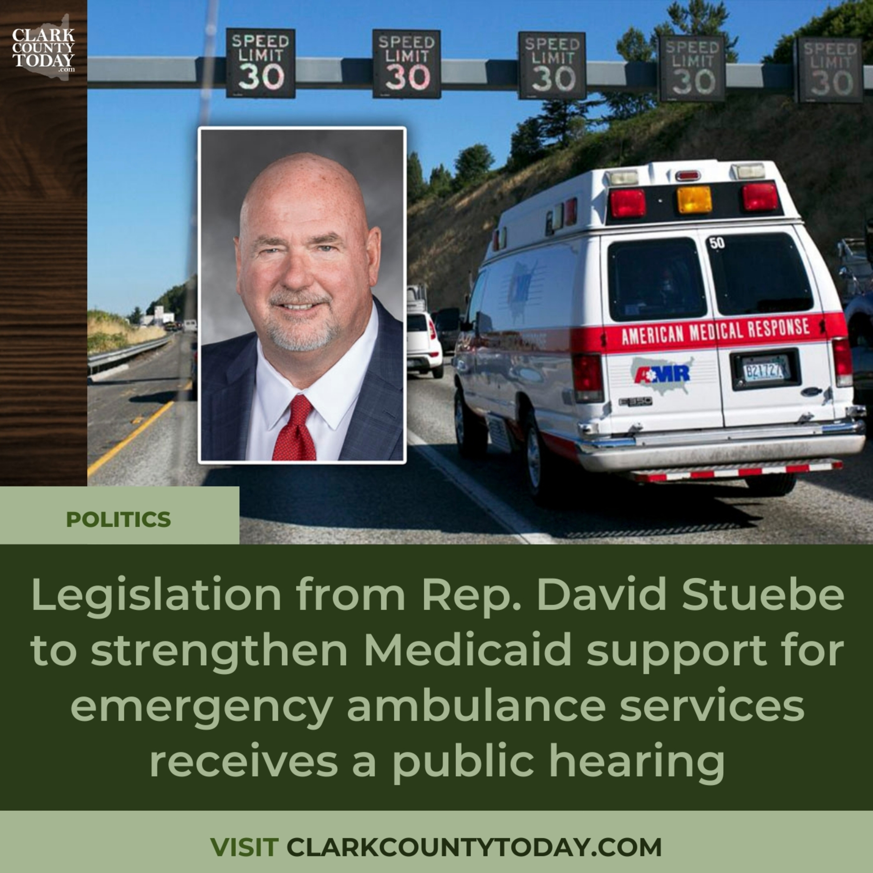 Legislation from Rep. David Stuebe to strengthen Medicaid support for emergency ambulance services receives a public hearing