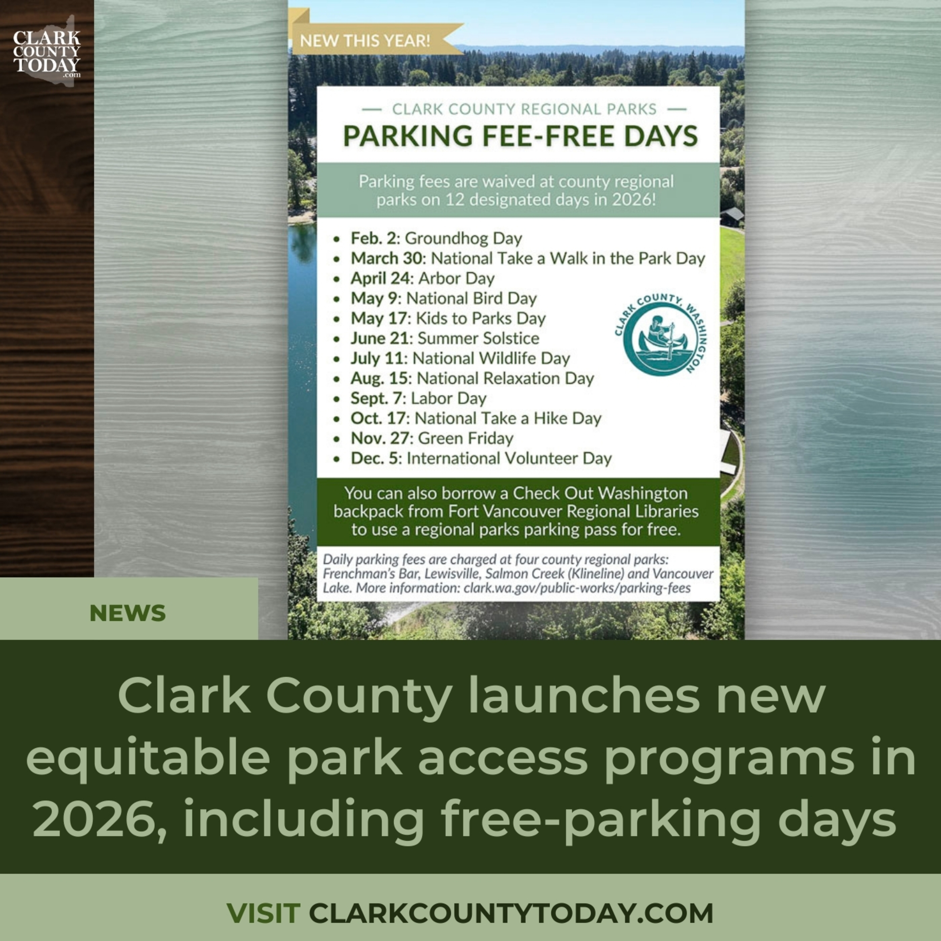 Clark County launches new equitable park access programs in 2026, including free-parking days