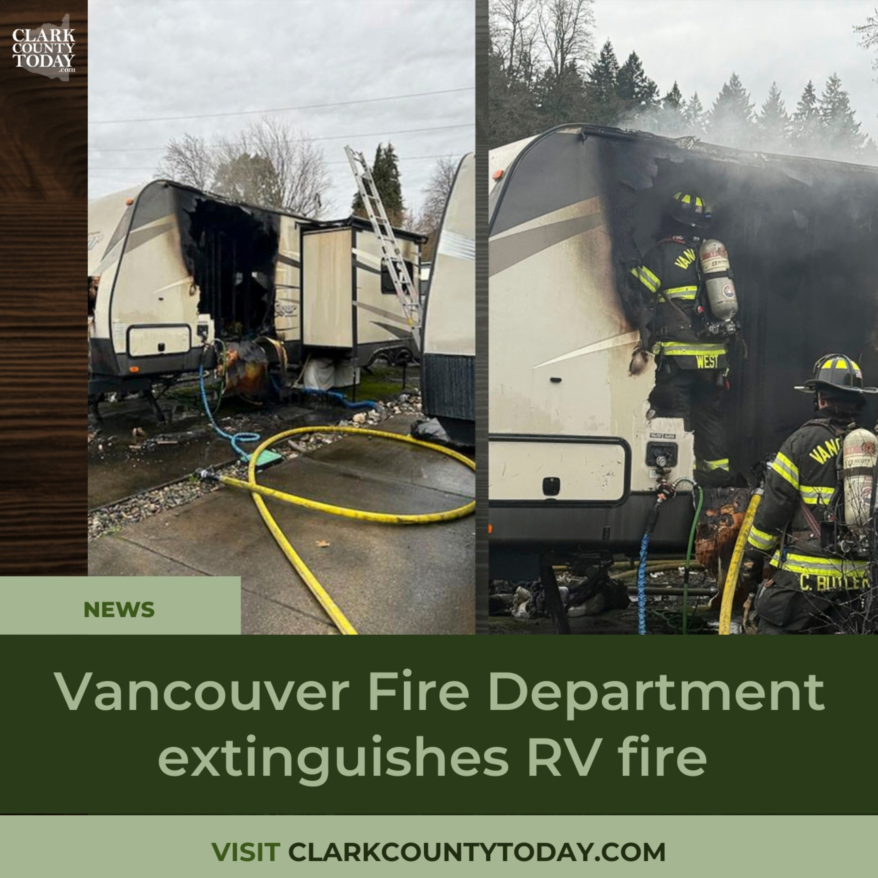 Vancouver Fire Department extinguishes RV fire