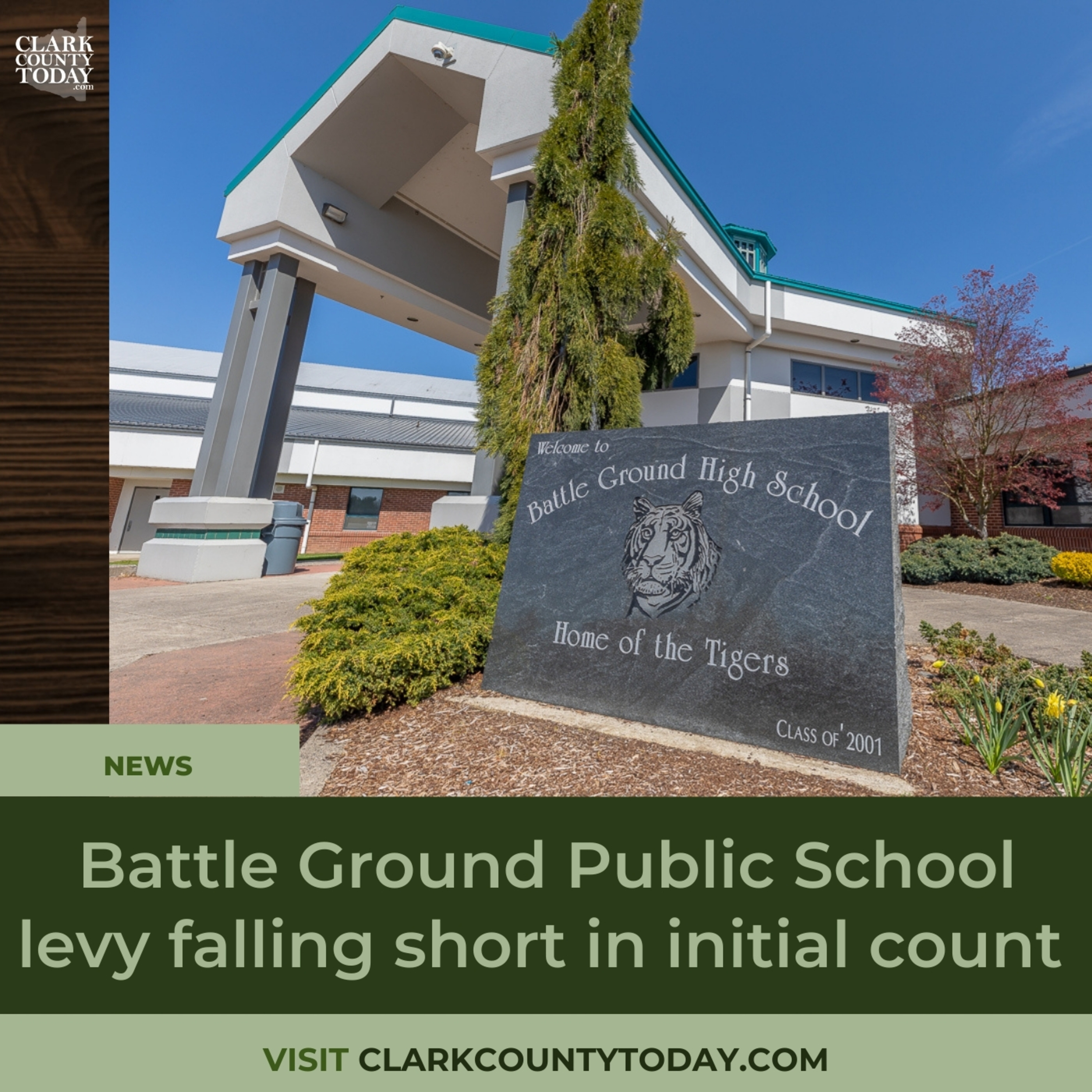Battle Ground Public School levy falling short in initial count