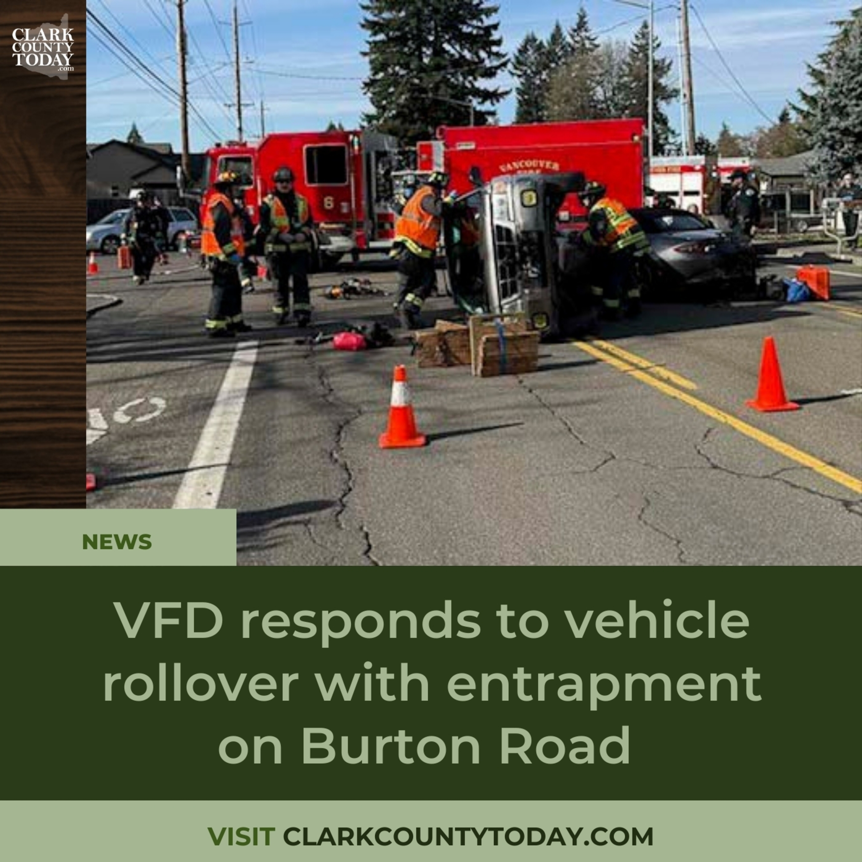 VFD responds to vehicle rollover with entrapment on Burton Road