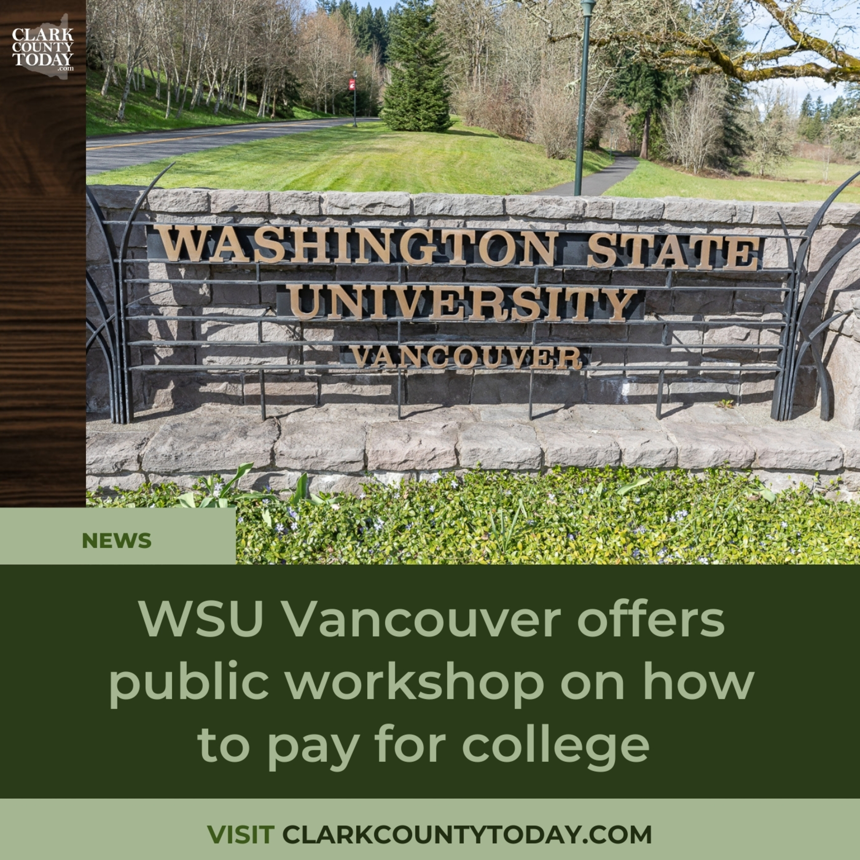 WSU Vancouver offers public workshop on how to pay for college