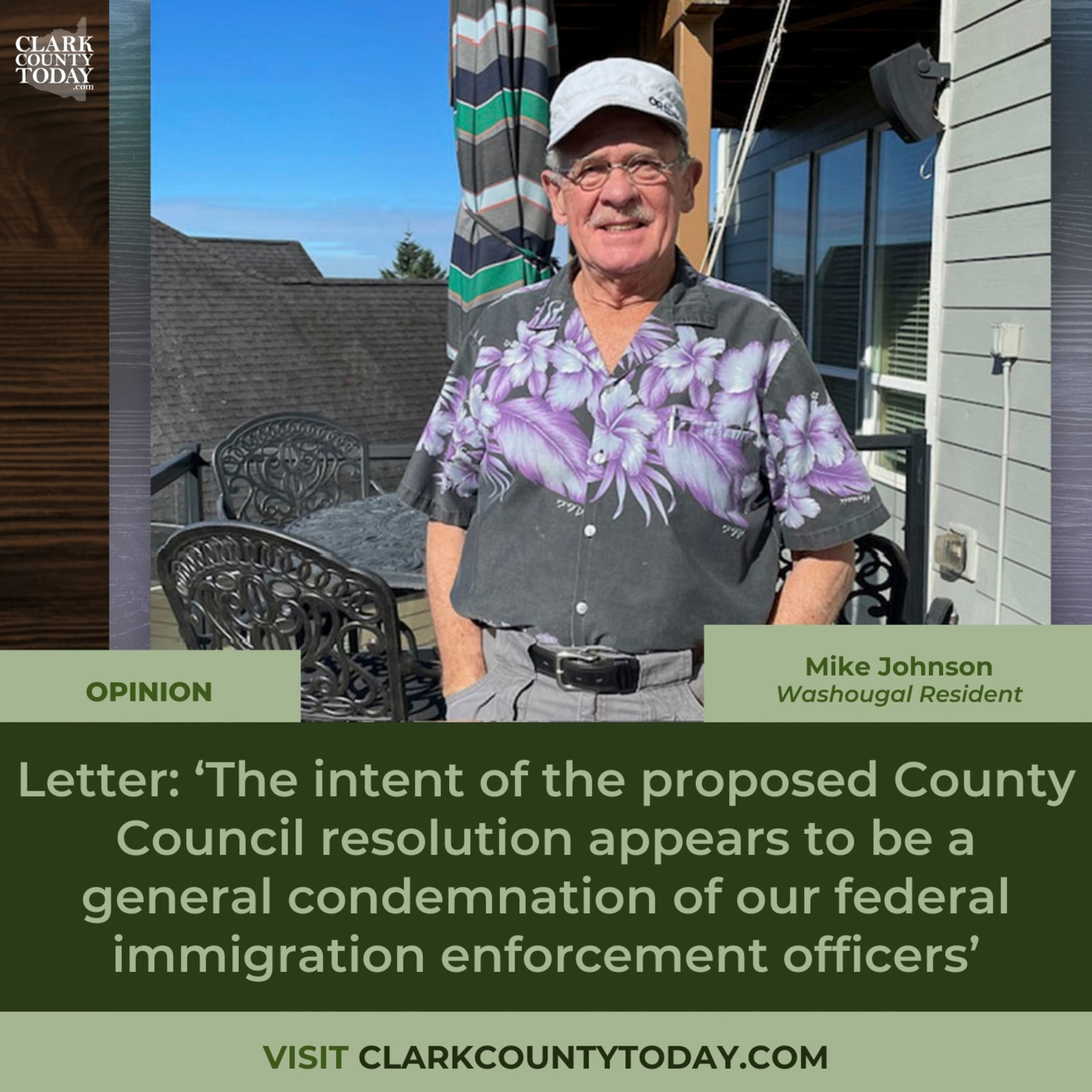 Letter: ‘The intent of the proposed County Council resolution appears to be a general condemnation of our federal immigration enforcement officers’