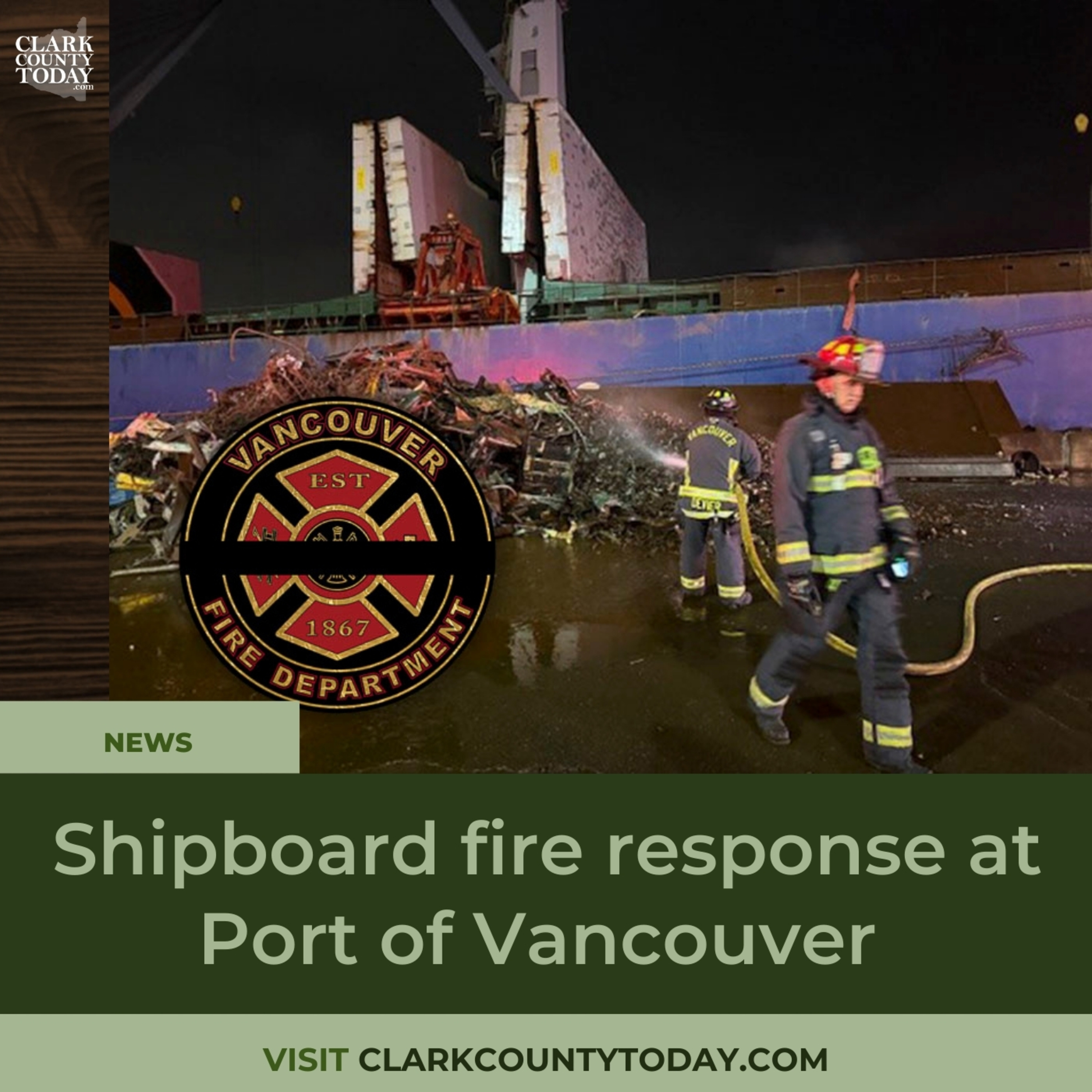 Shipboard fire response at Port of Vancouver