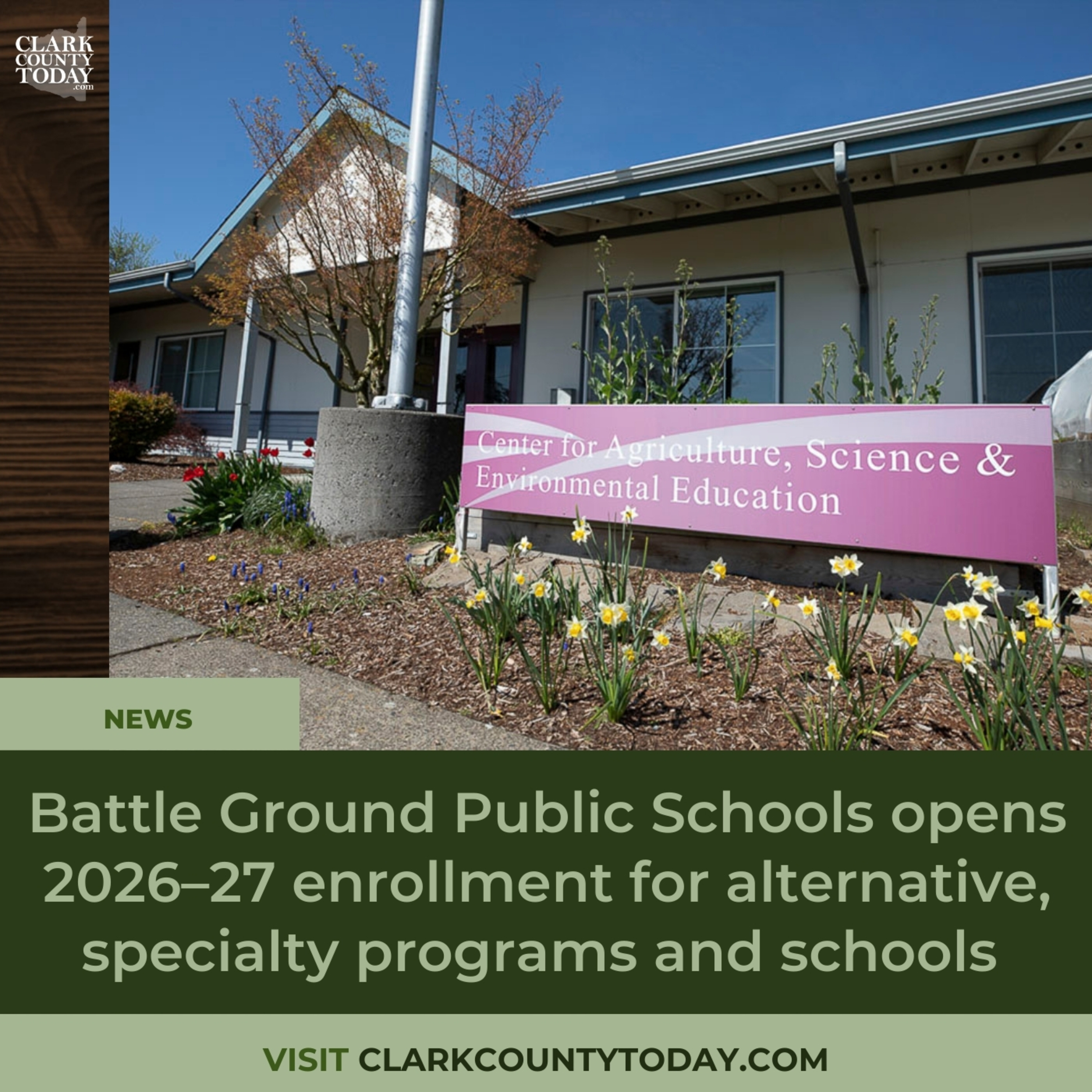 Battle Ground Public Schools opens 2026–27 enrollment for alternative, specialty programs and schools