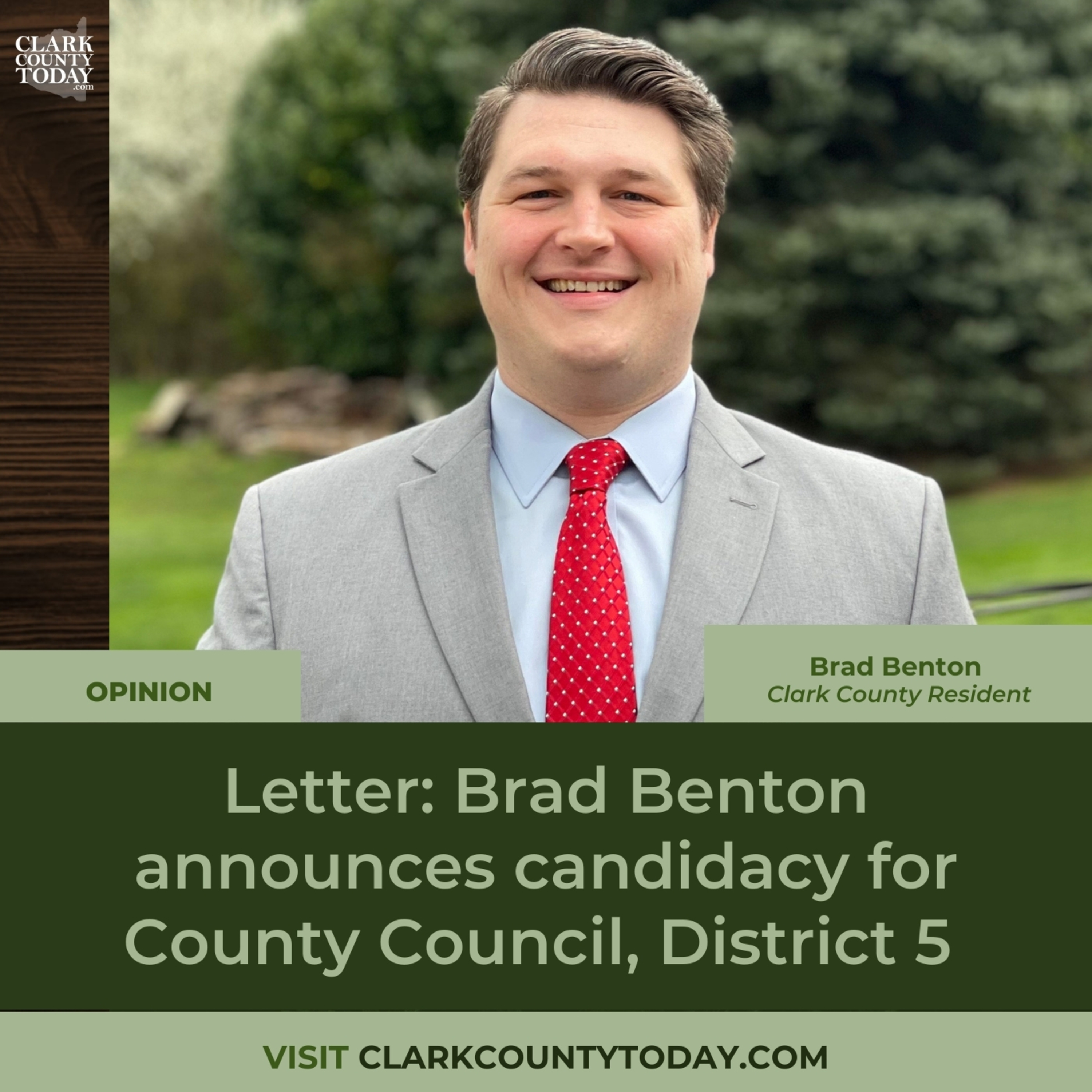Letter: Brad Benton announces candidacy for County Council, District 5