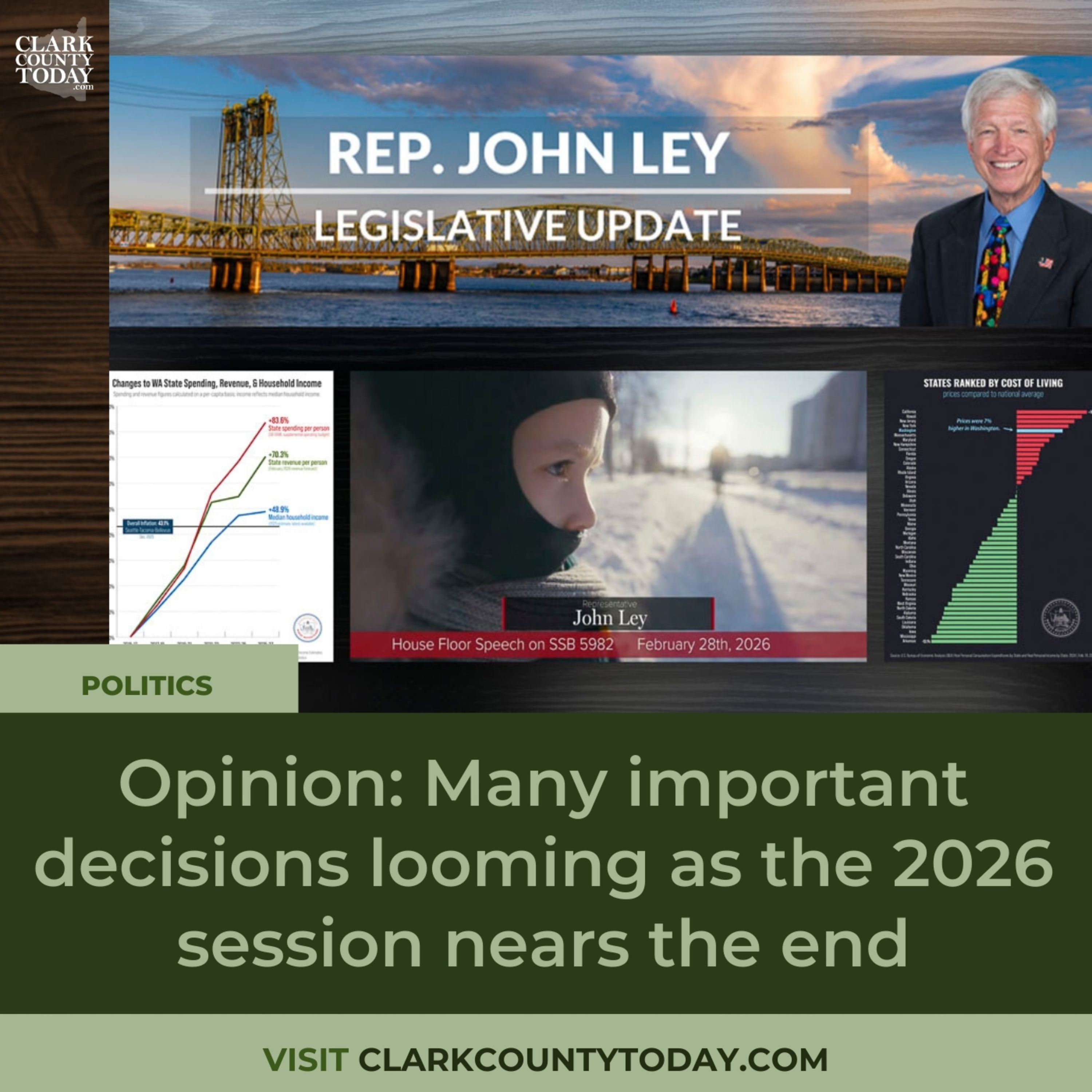 Rep. John Ley Shares Final Update as 2026 Session Nears End