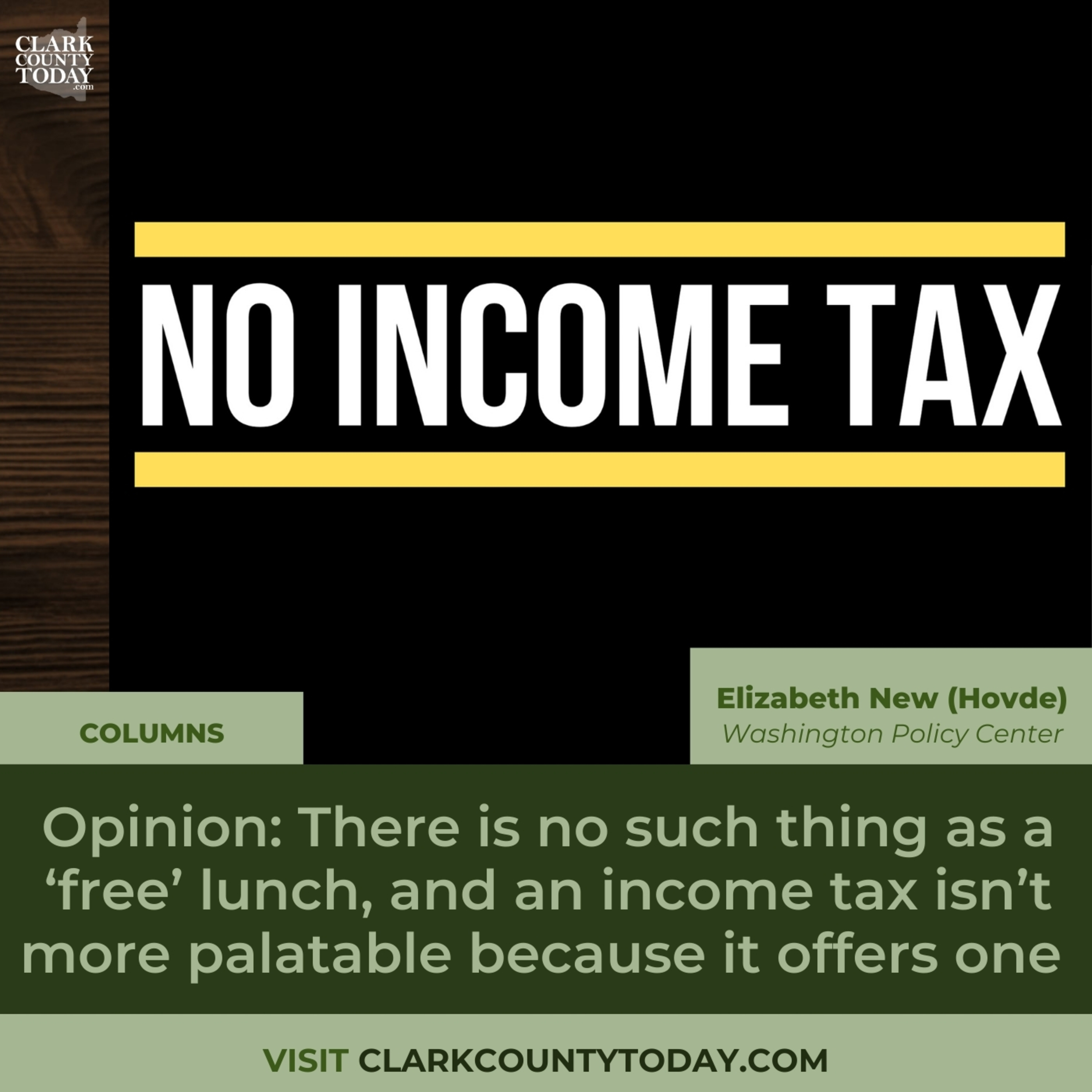 Opinion: Elizabeth New Critiques WA Income Tax, Free School Meals