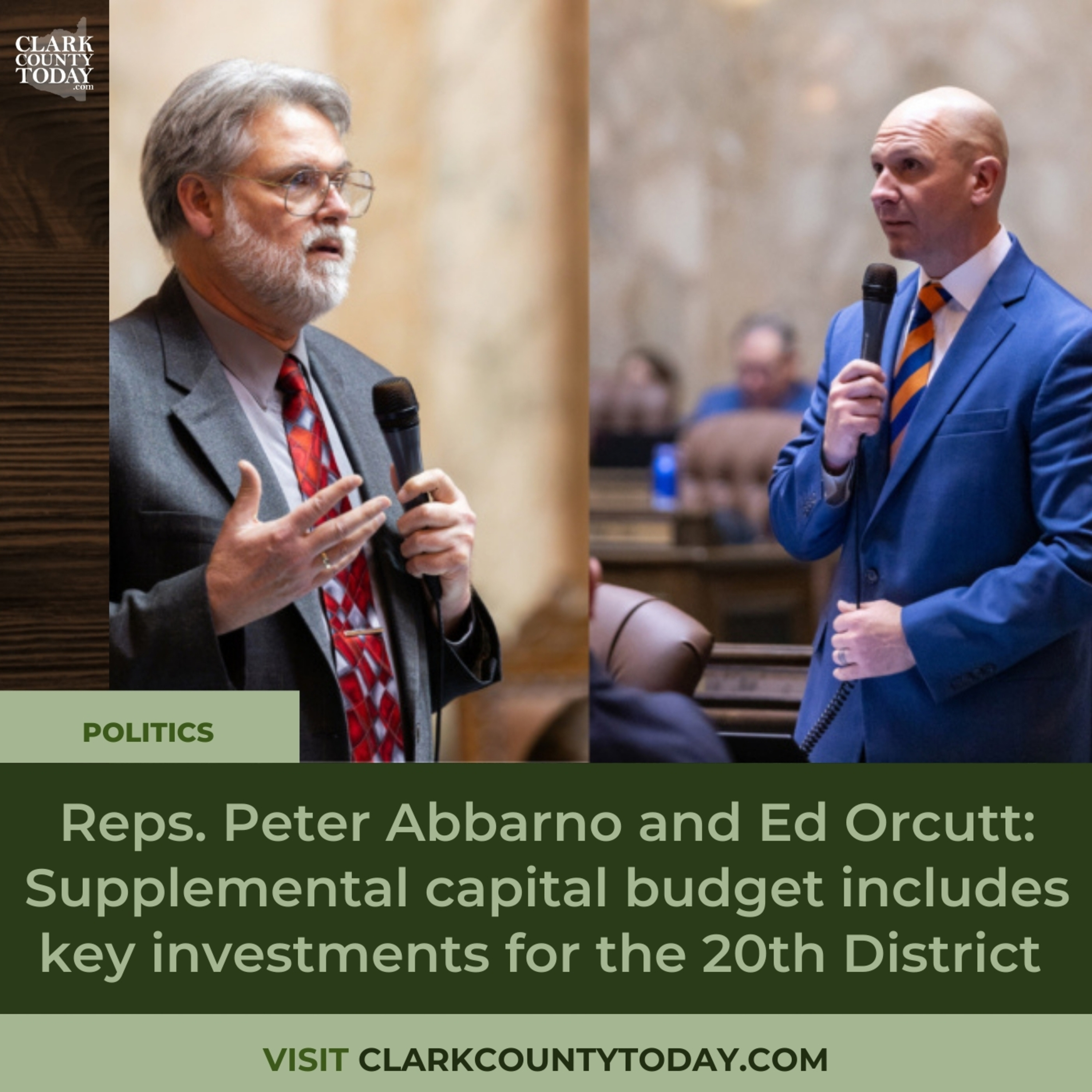 Major 20th District Projects Funded in WA Supplemental Capital Budget