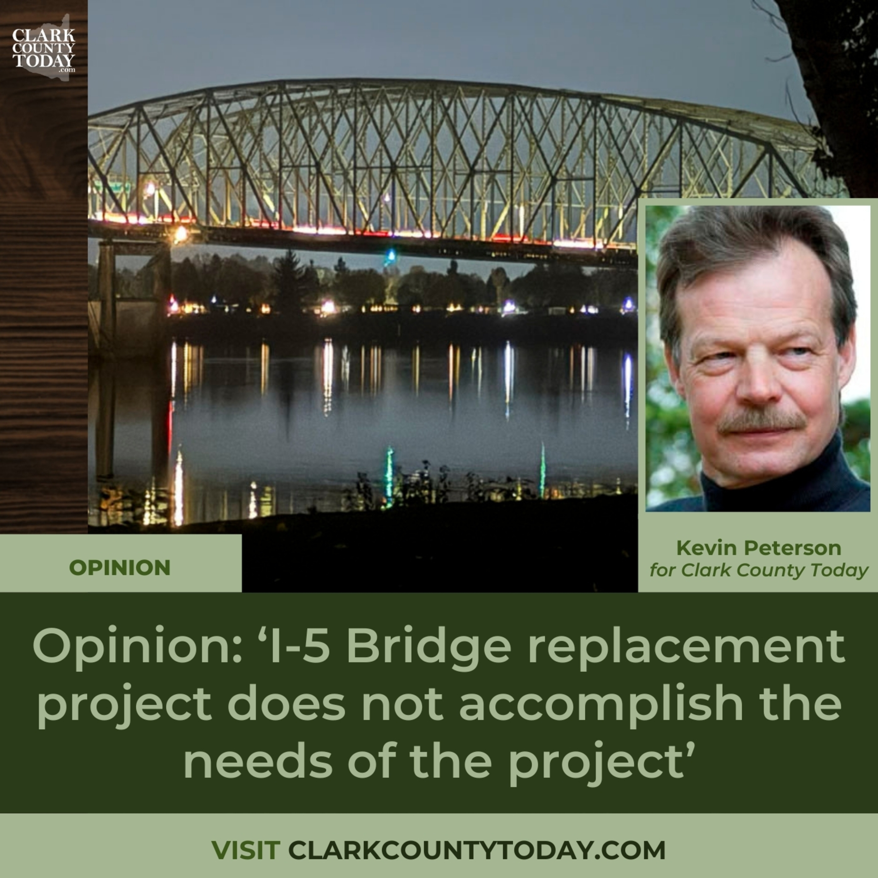 Kevin Peterson critiques the I-5 Bridge replacement and proposes alternatives