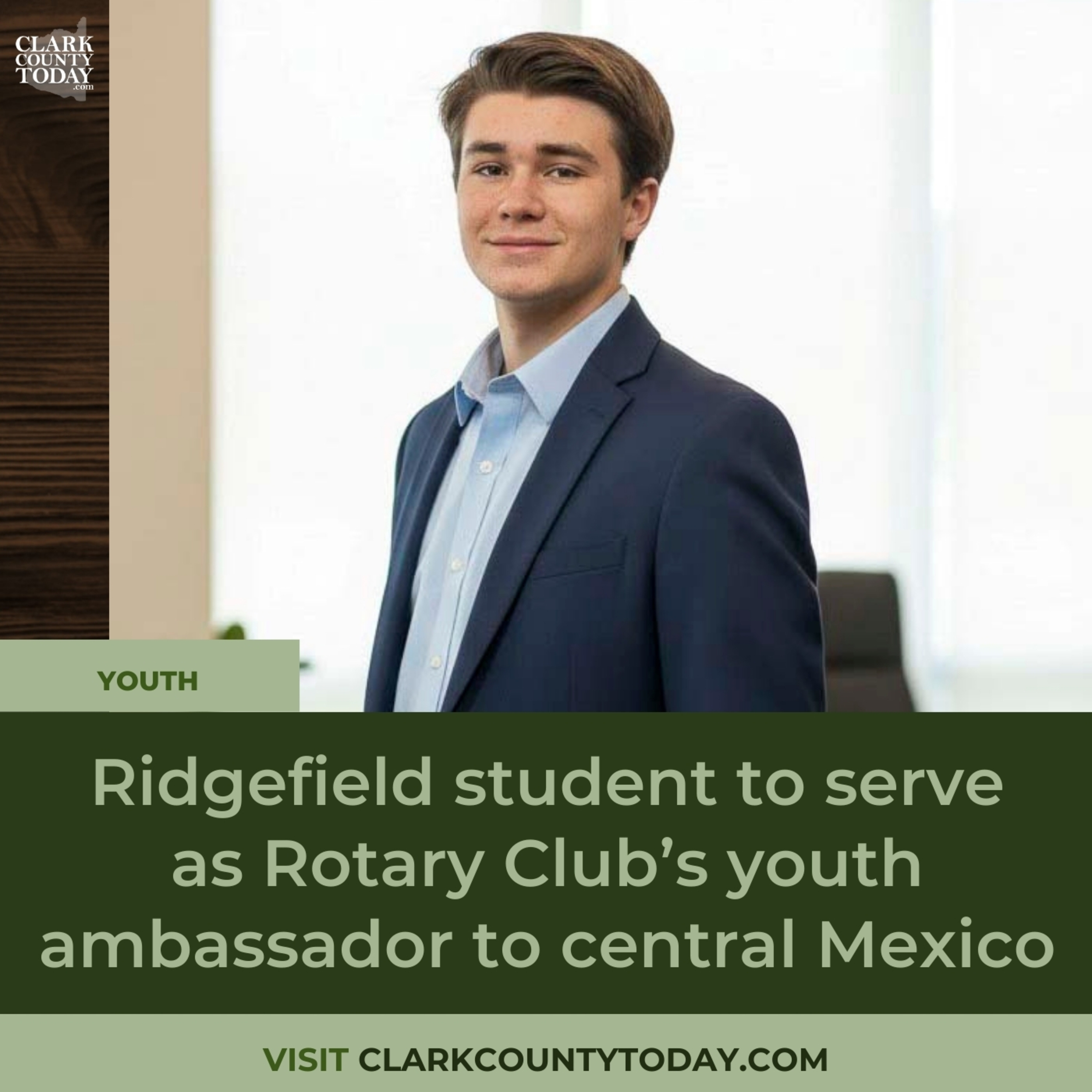 Ridgefield’s Zander Earl selected for Rotary youth exchange in Mexico