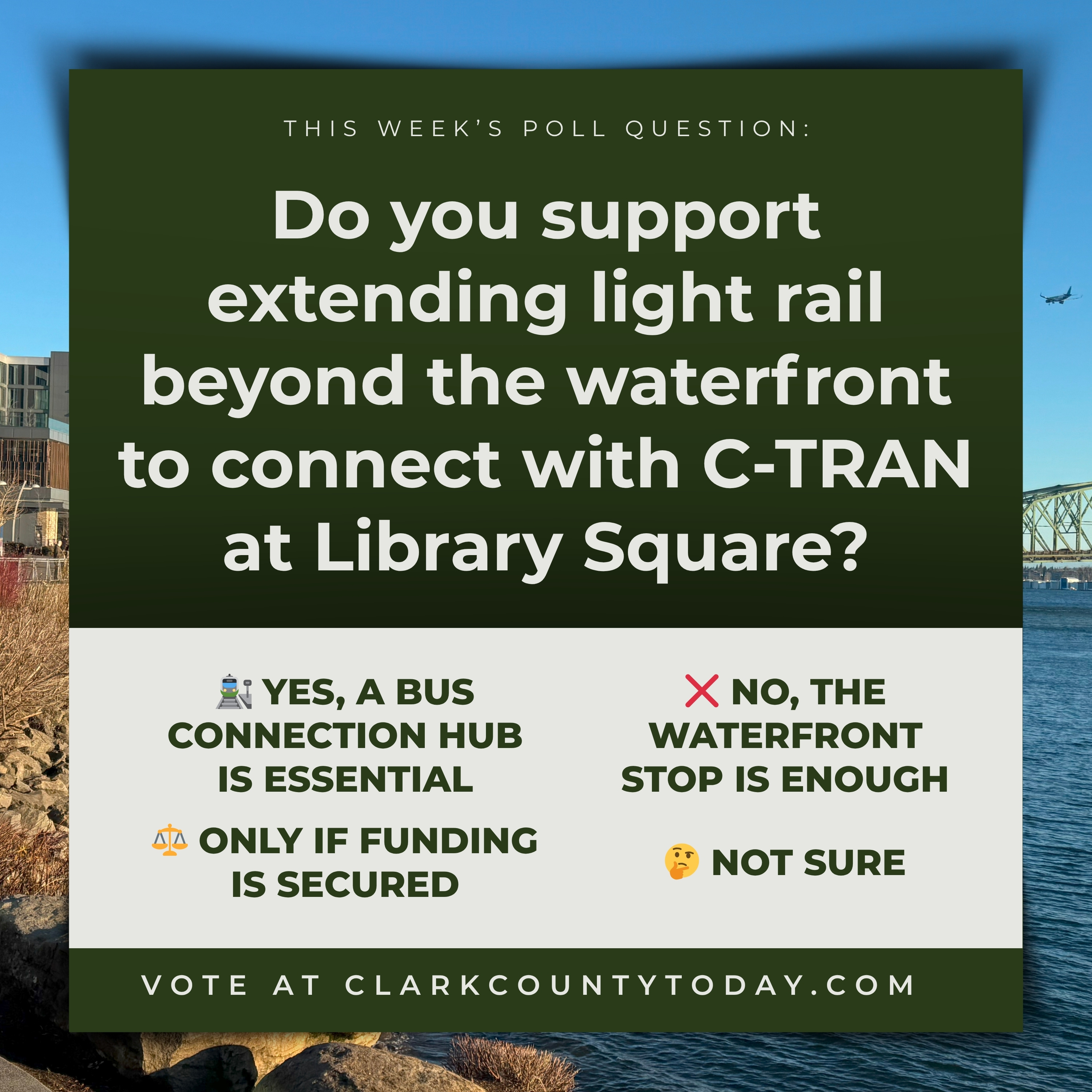 Poll: Should Light Rail Extend Beyond Vancouver Waterfront to Library Square?