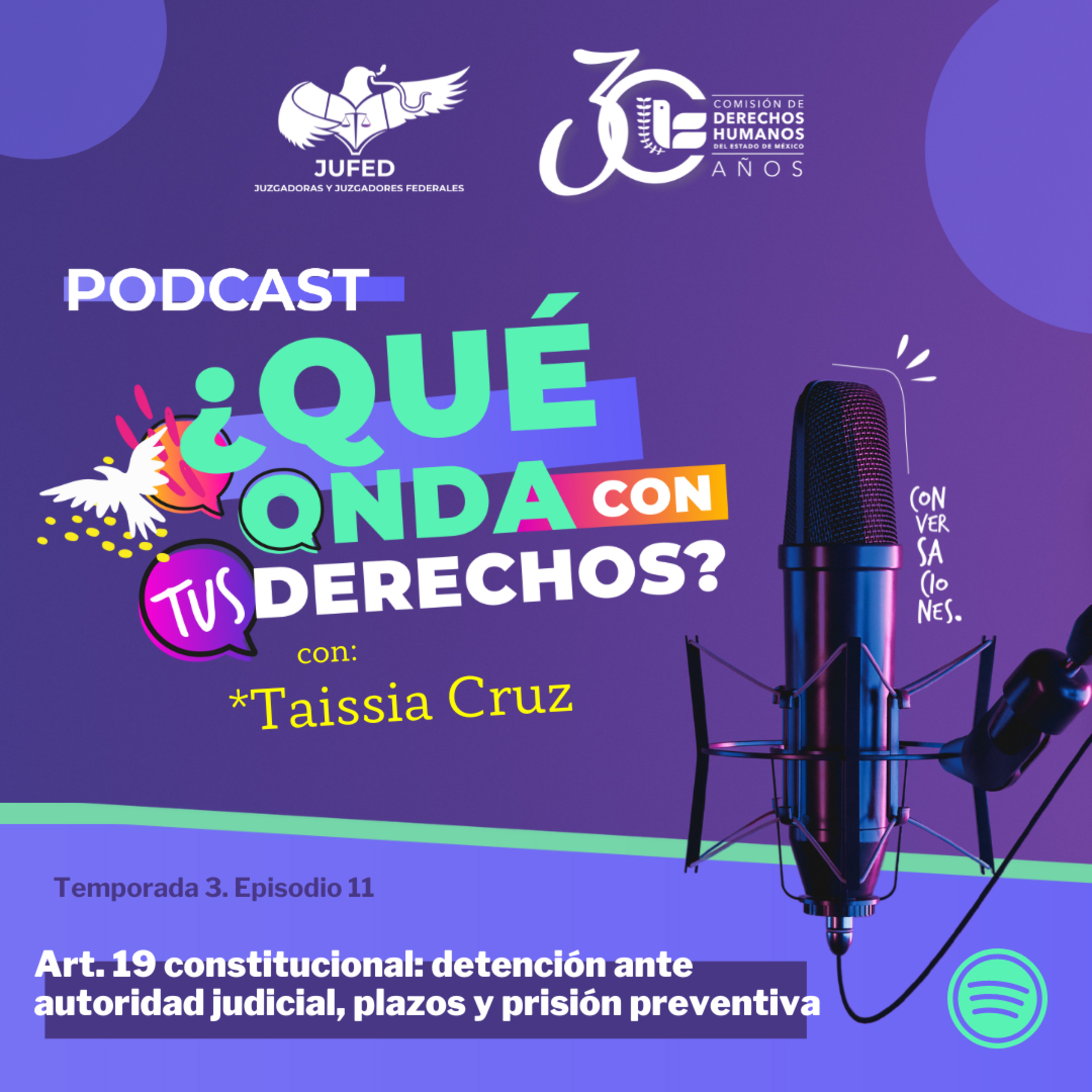 Art. 19 constitucional. Detención ante autoridad judicial, plazos, prisión preventiva la reinserción de las personas a la sociedad.- Temporada 3 JUFED episode artwork