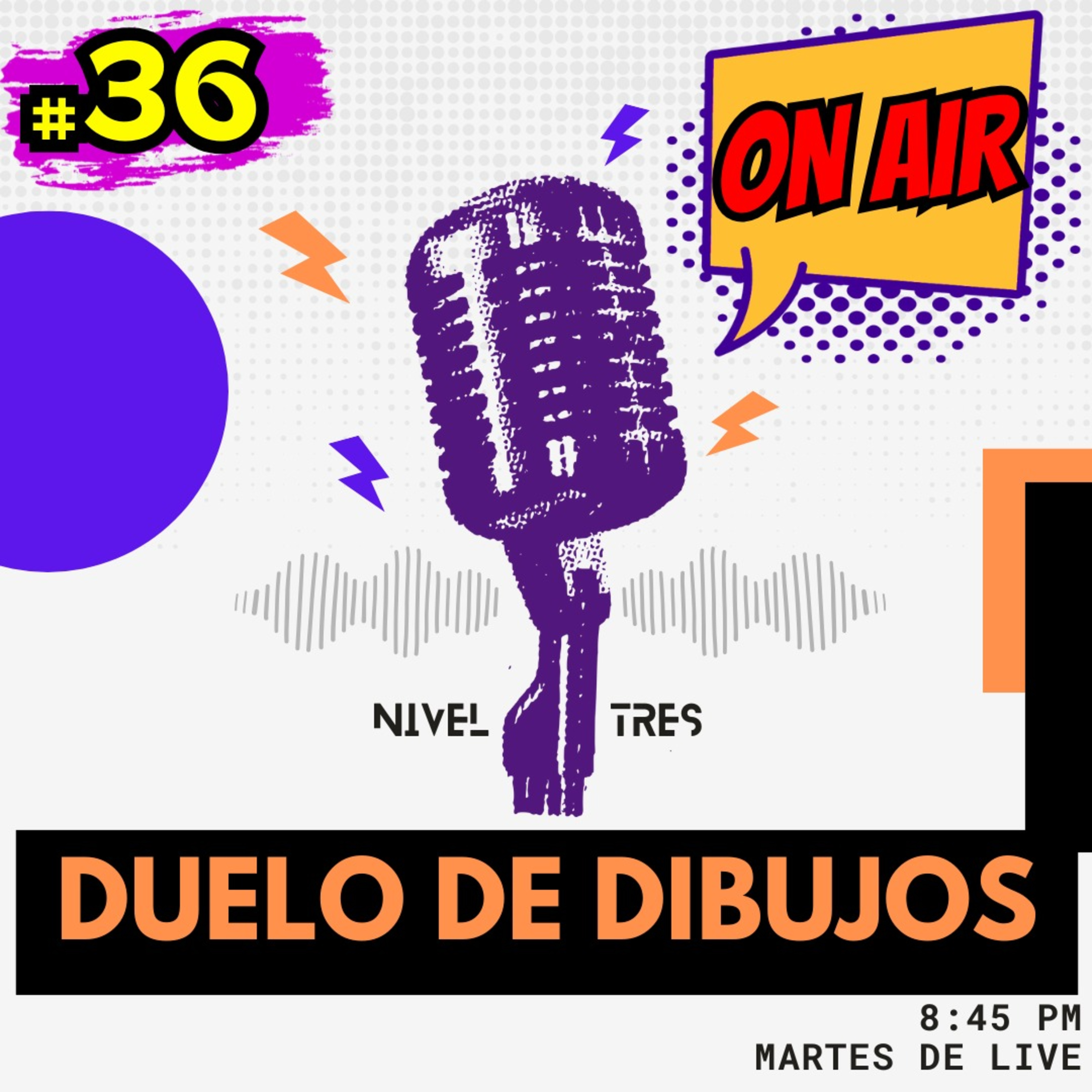 Nivel Tres On Air 036 - Retos de dibujo con Mauro Delacroix | #maurodelacroix #dibujo #live episode artwork